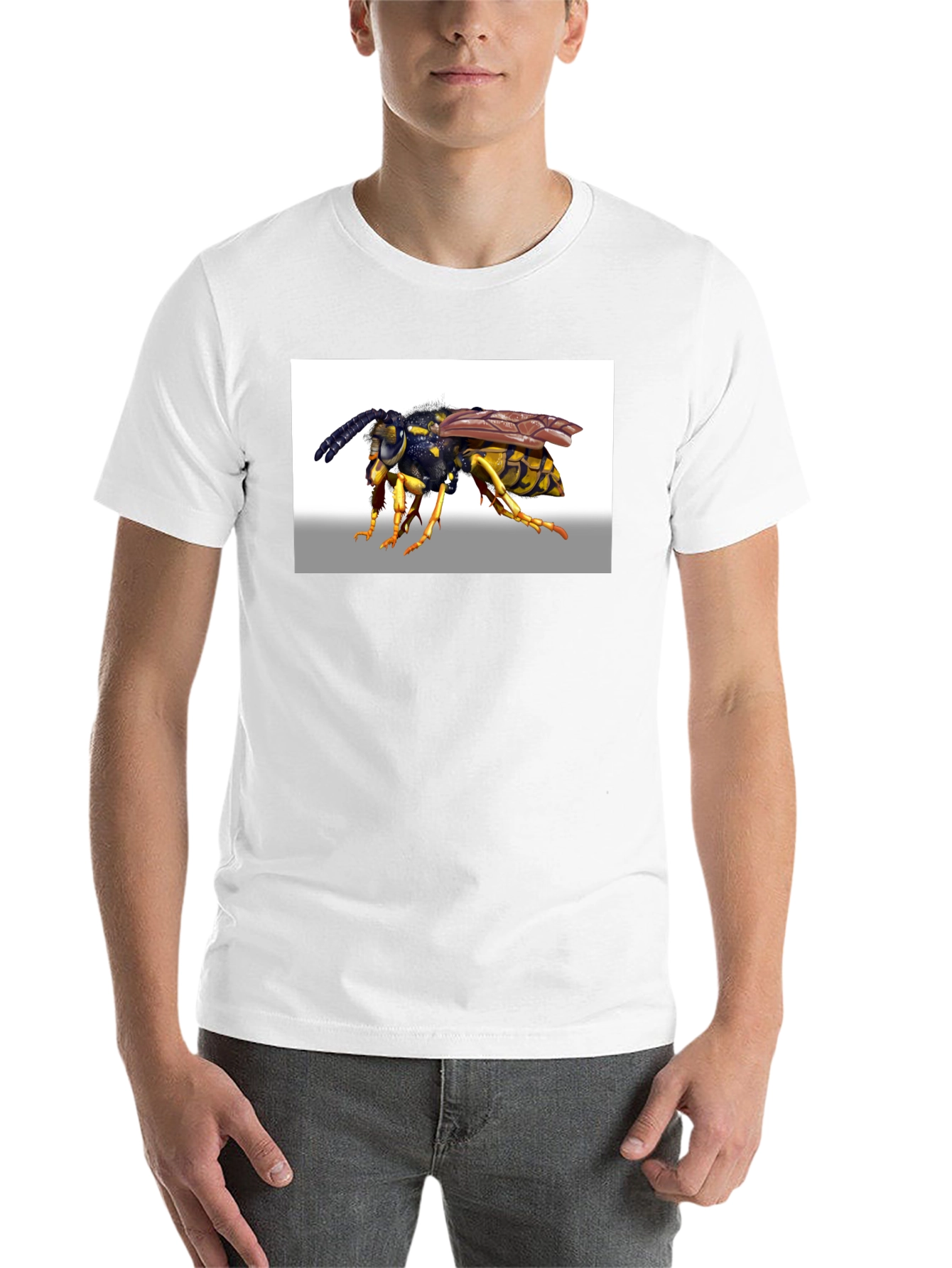 Black Wasp Graphic T-Shirt - Black Cotton Tee view 14