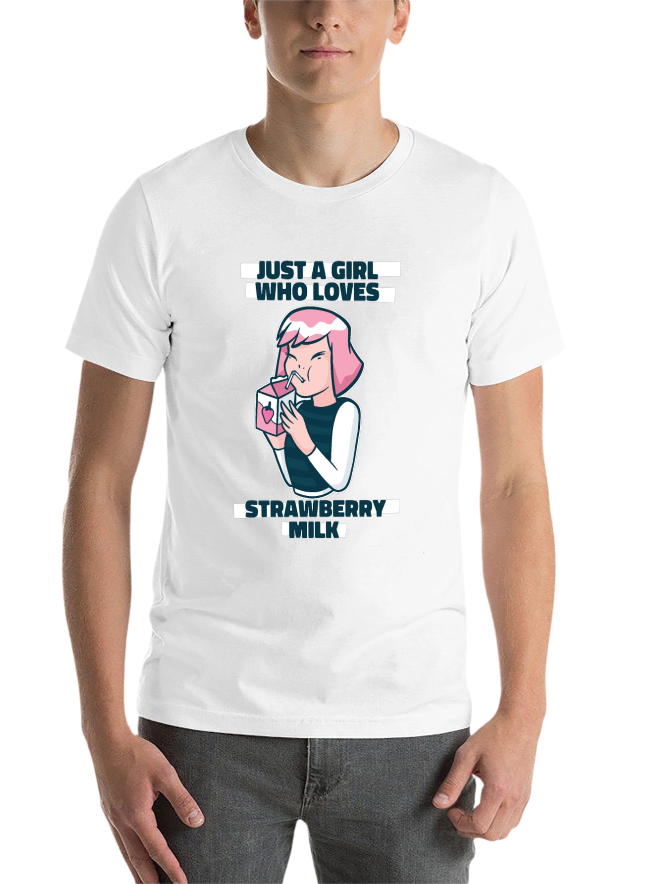 Black Strawberry Milk Lover T-Shirt view 14