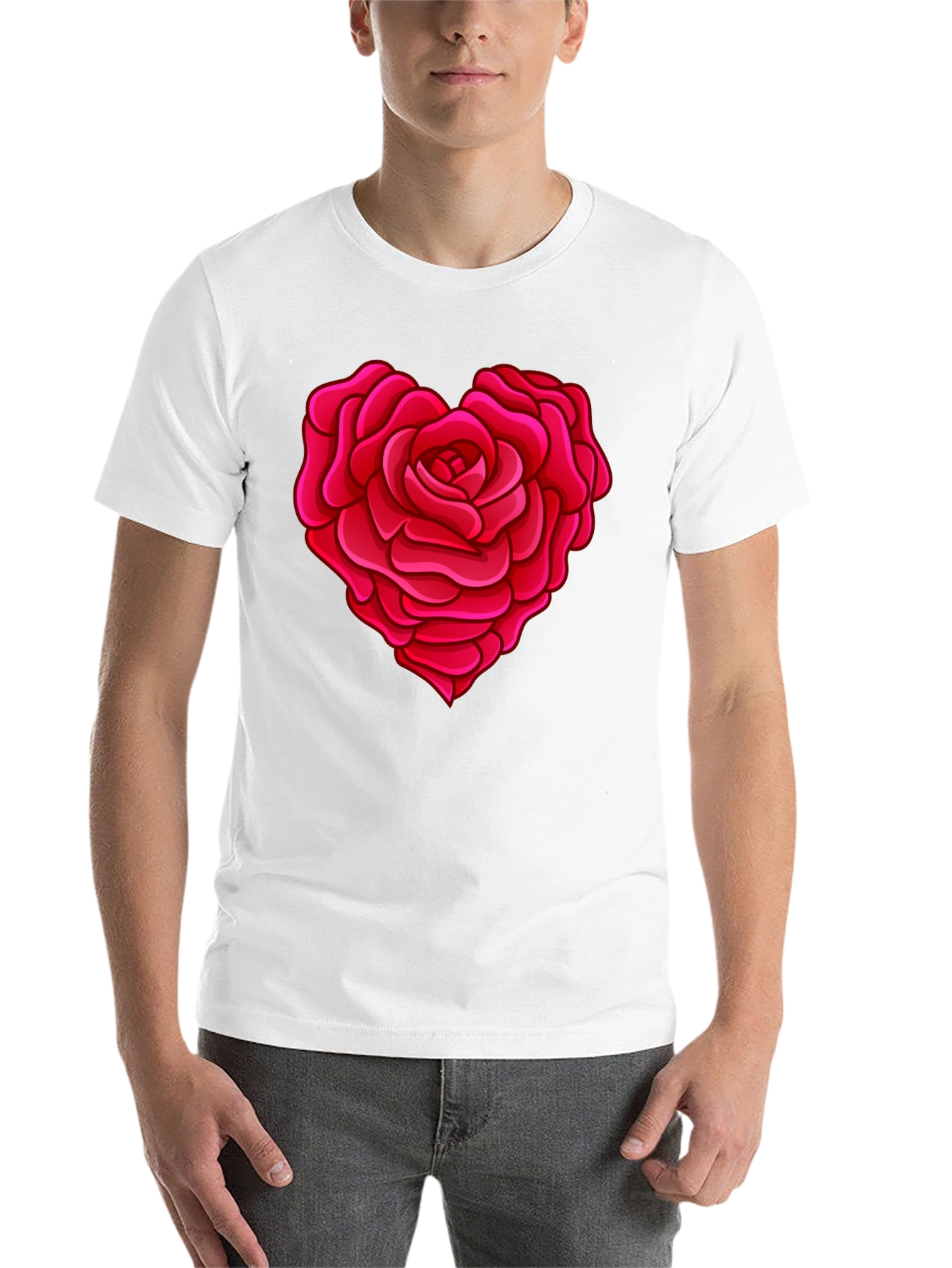 Black Rose Heart Graphic T-Shirt - Stylish Black Tee view 14