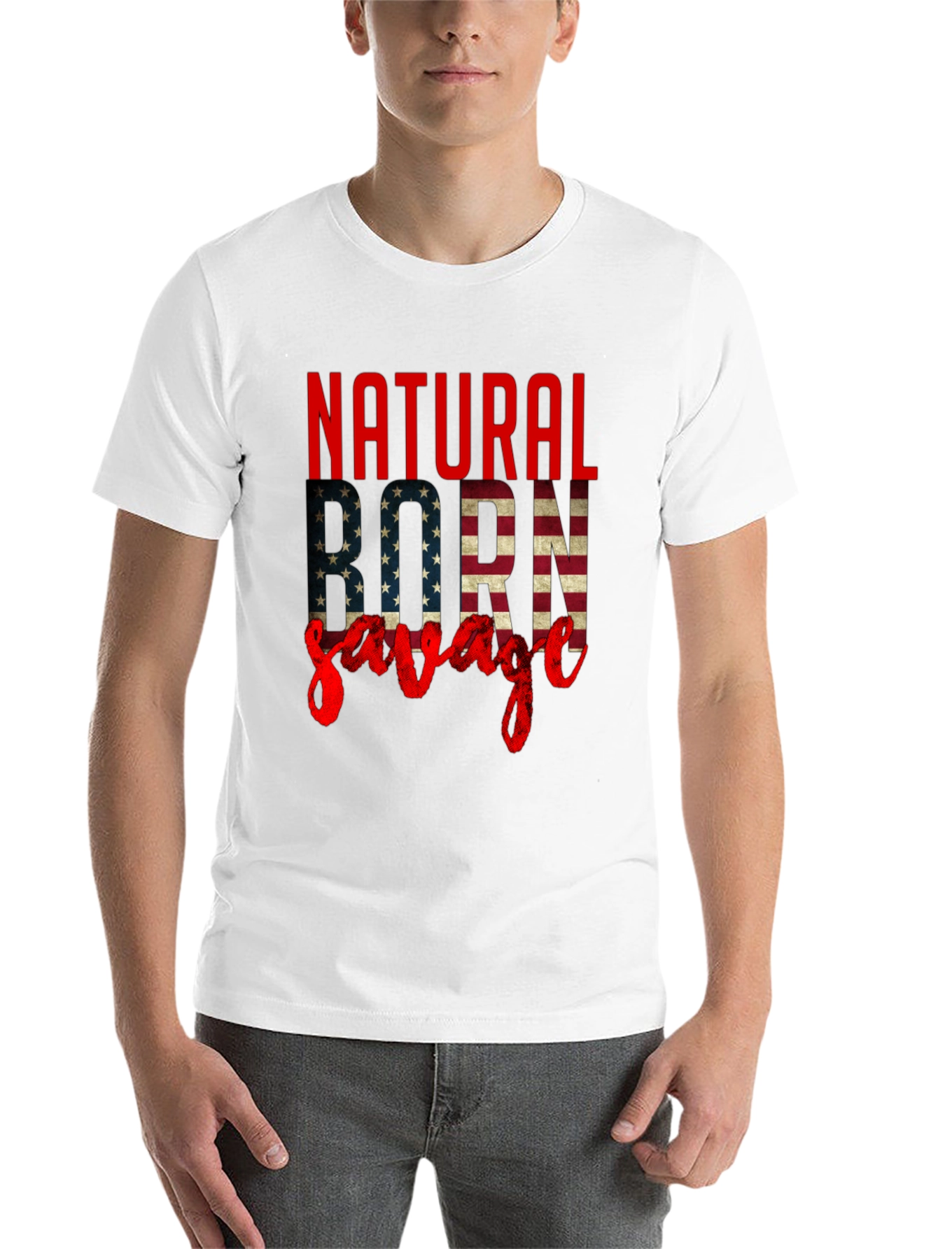 Black Natural Born Savage Graphic Tee view 14
