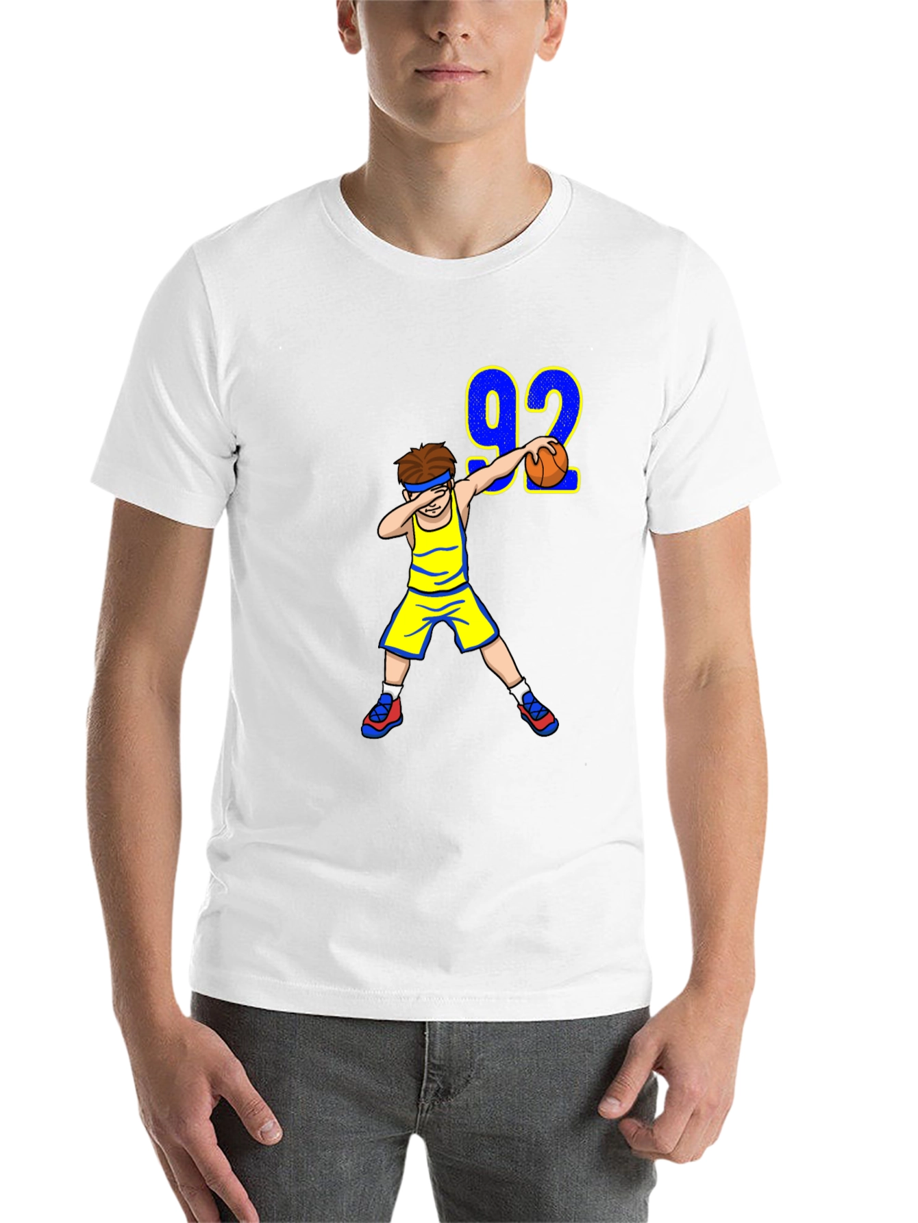 Black Dabbing Basketball Player Tee view 14