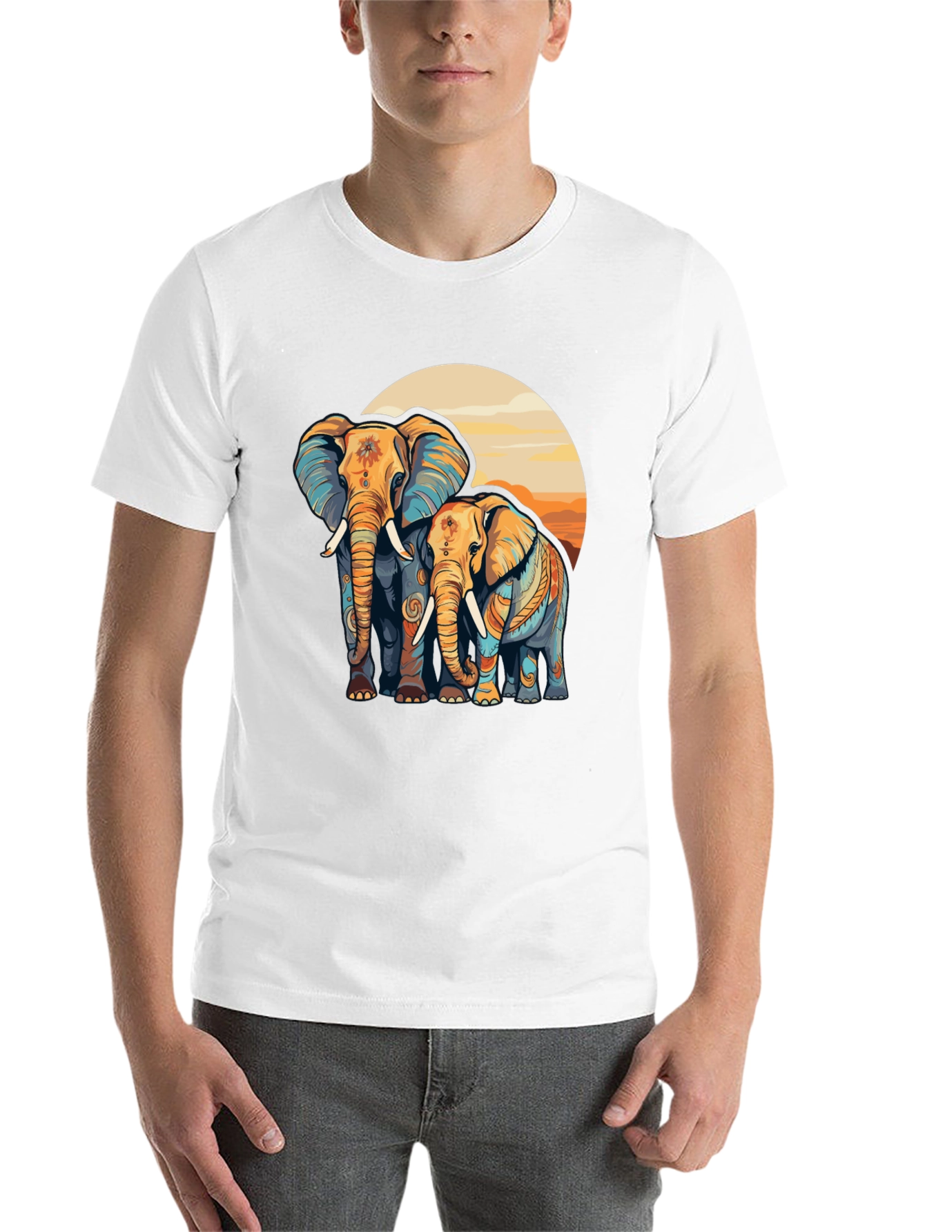 Black Elephant Sunset Graphic Tee - Stylish Comfort view 14