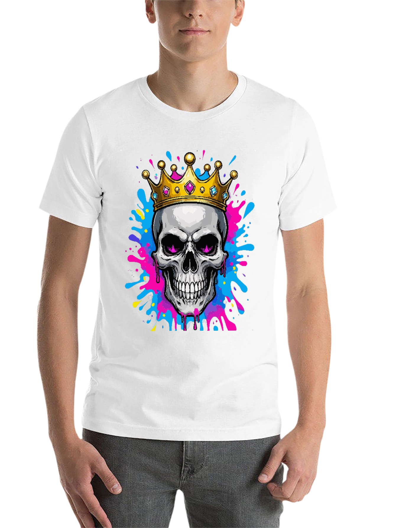 Black Skull King Graphic Tee - Bold Artistic Design view 14