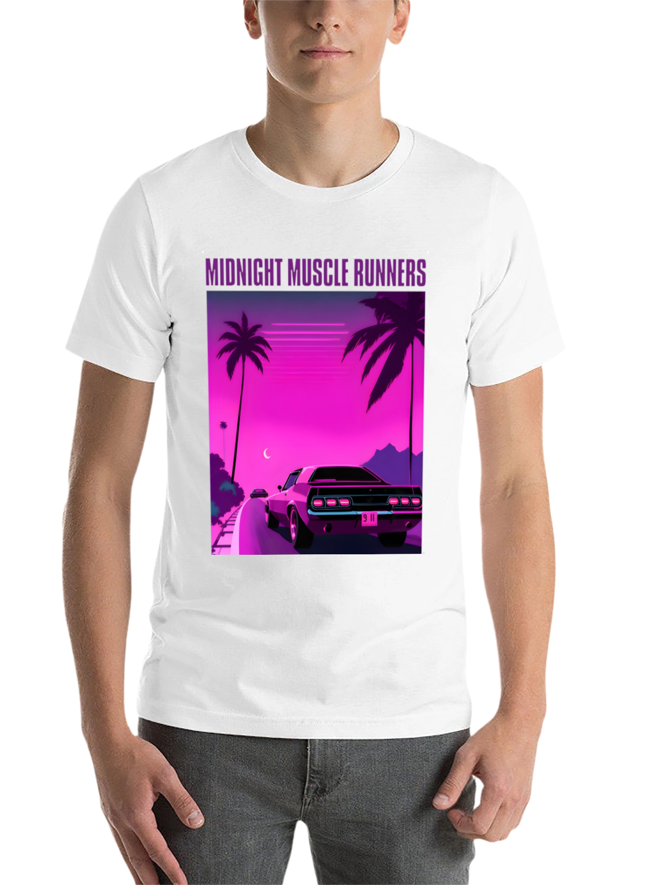 Black Midnight Muscle Runners Graphic Tee view 14