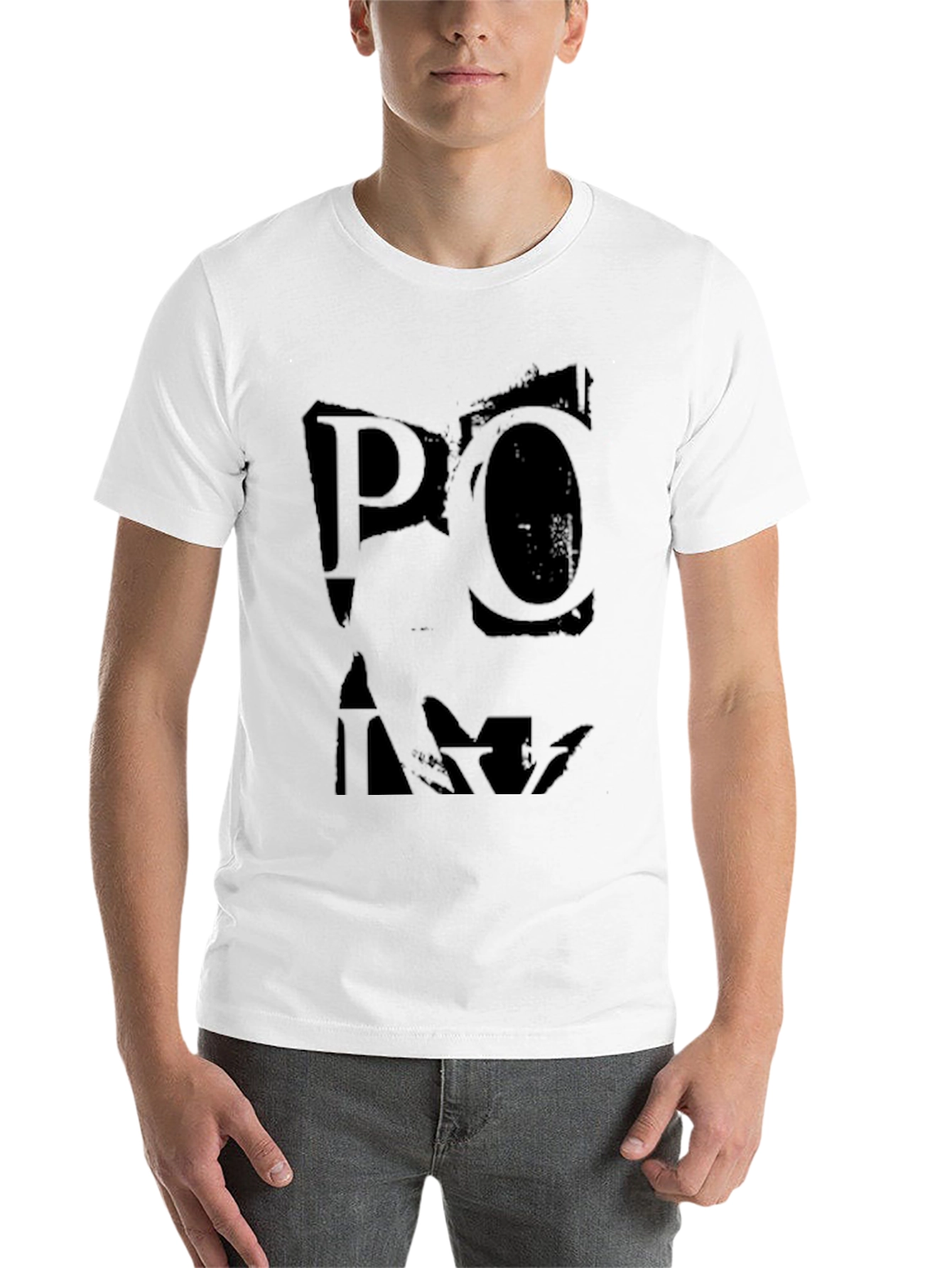 Black Black T-Shirt with Distressed Graphic Print view 14