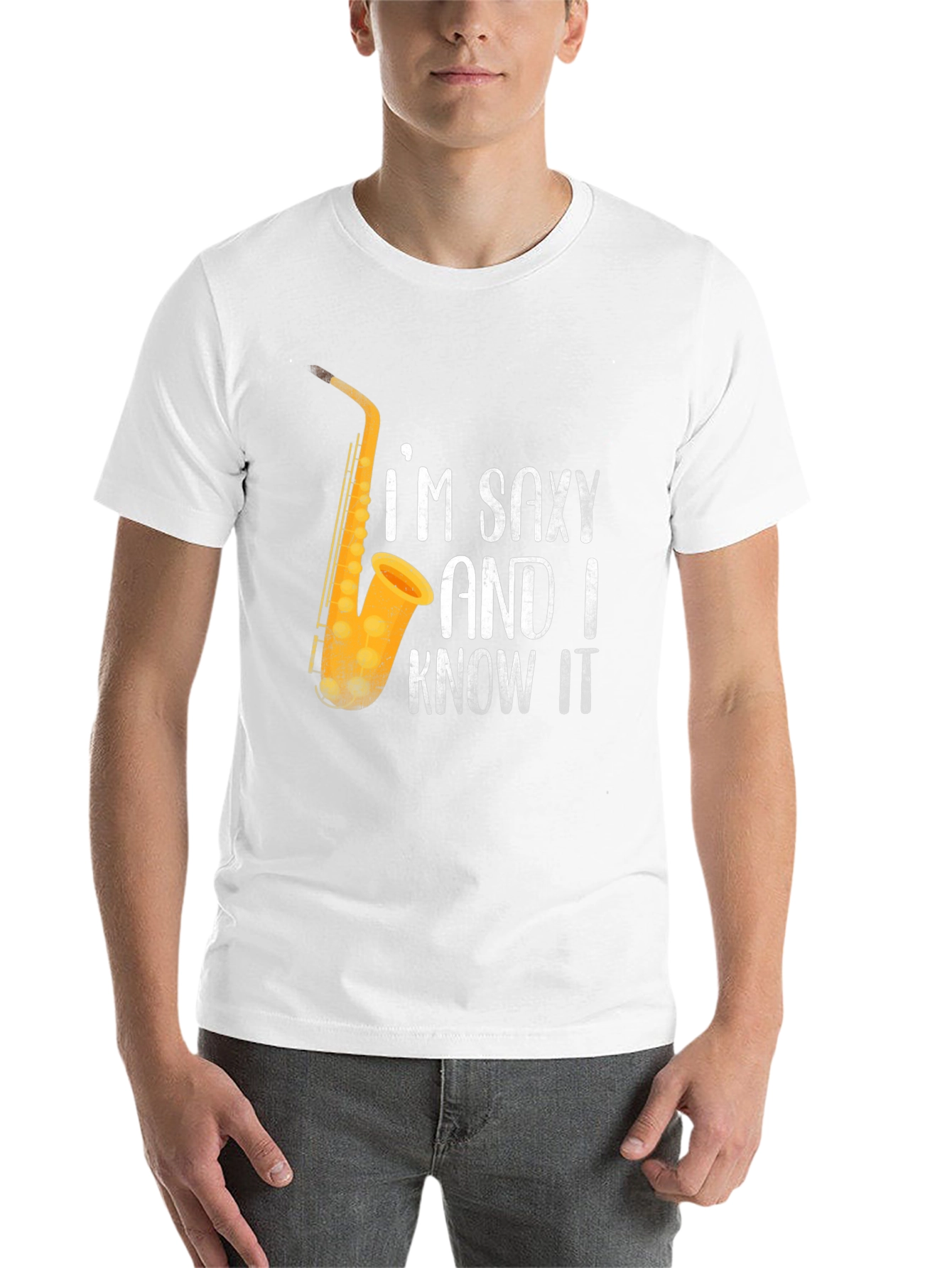 Black Saxy & I Know It T-Shirt | Funny Saxophone Player Tee view 14