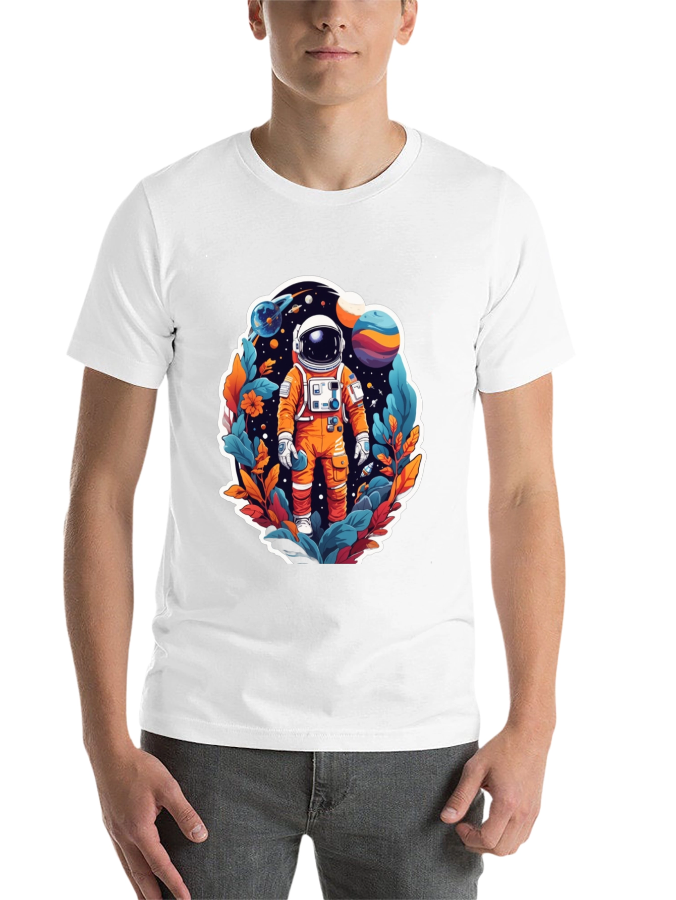 Black Astronaut in Space T-Shirt view 14