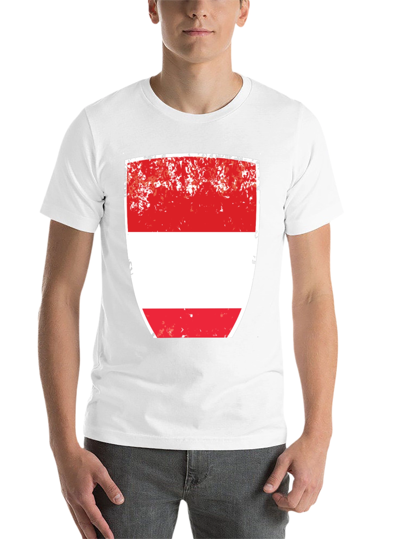 Black Austria Flag T-Shirt - Red and White Shield Design view 14