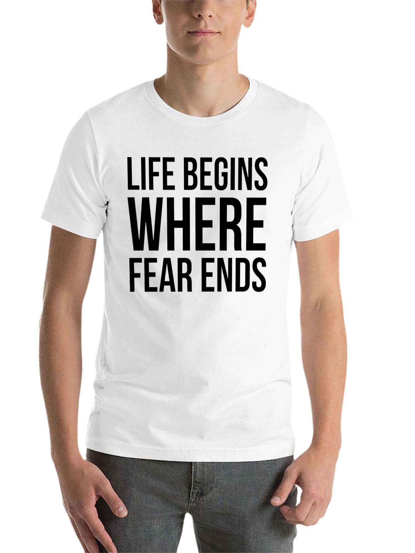Black Life Begins Where Fear Ends Graphic T-Shirt view 14
