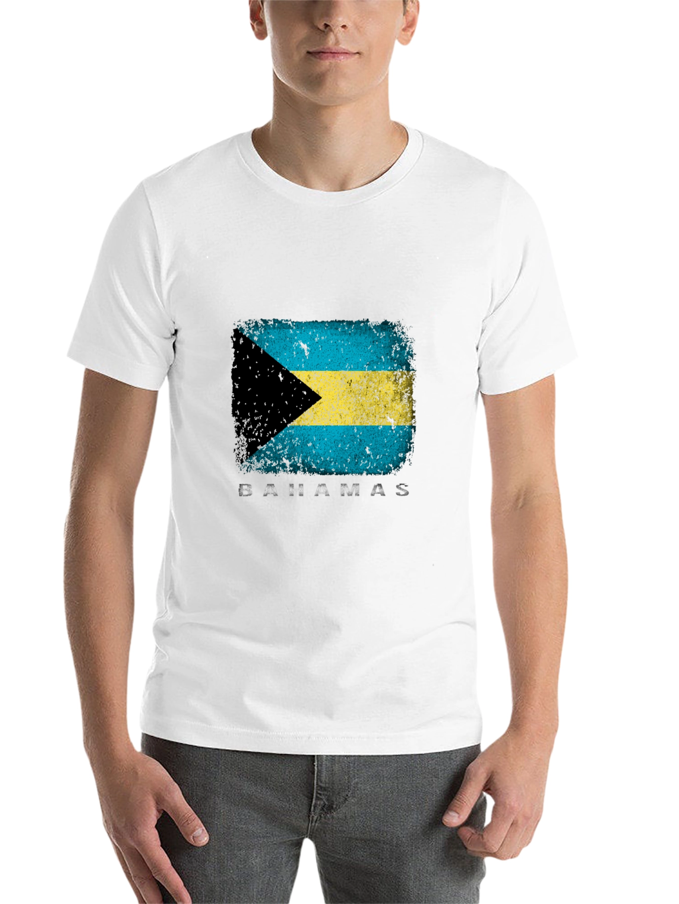 Black Bahamas Flag Graphic T-Shirt - Black view 14