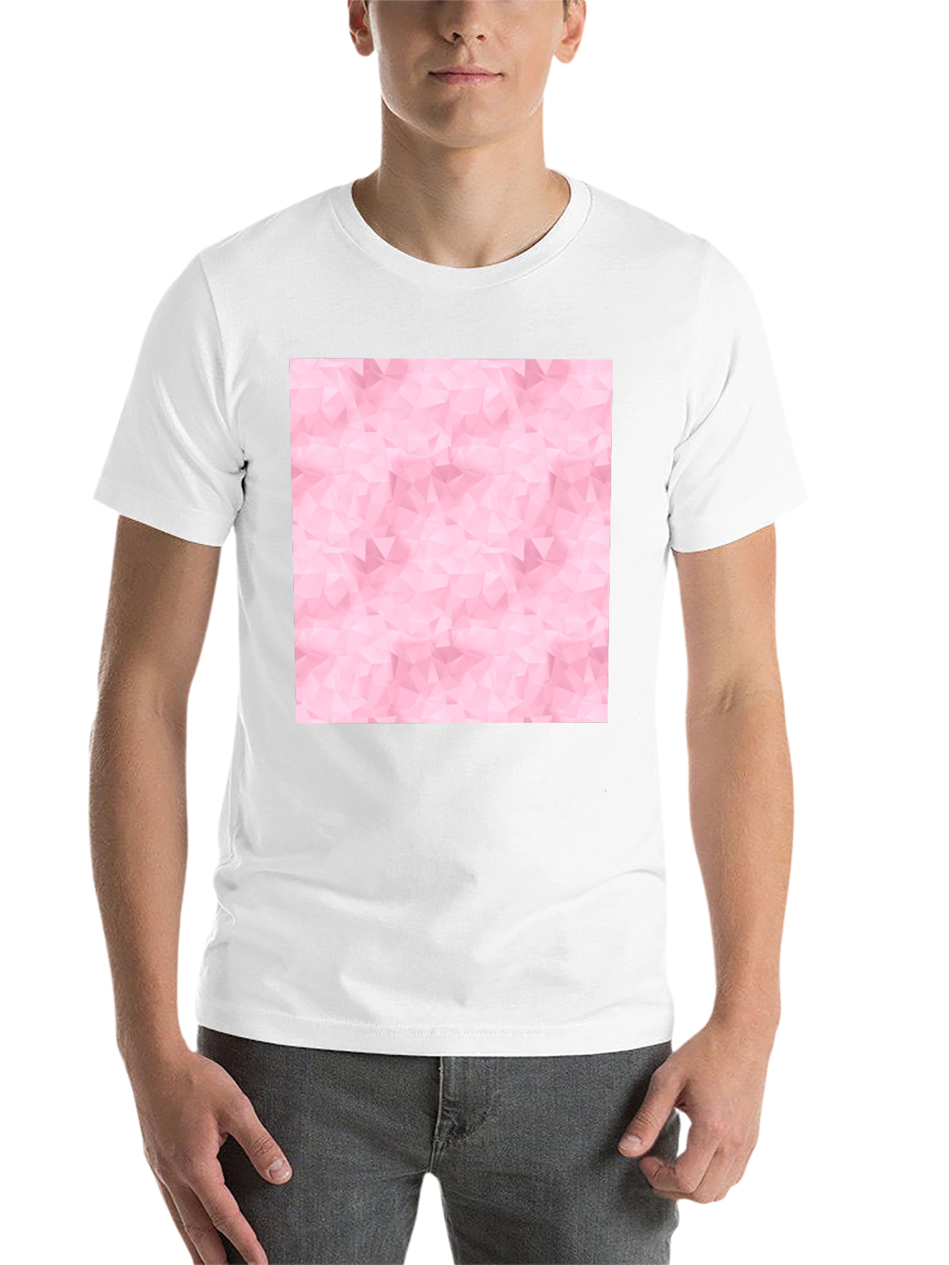 Black Abstract Pink Pattern Black T-Shirt view 14