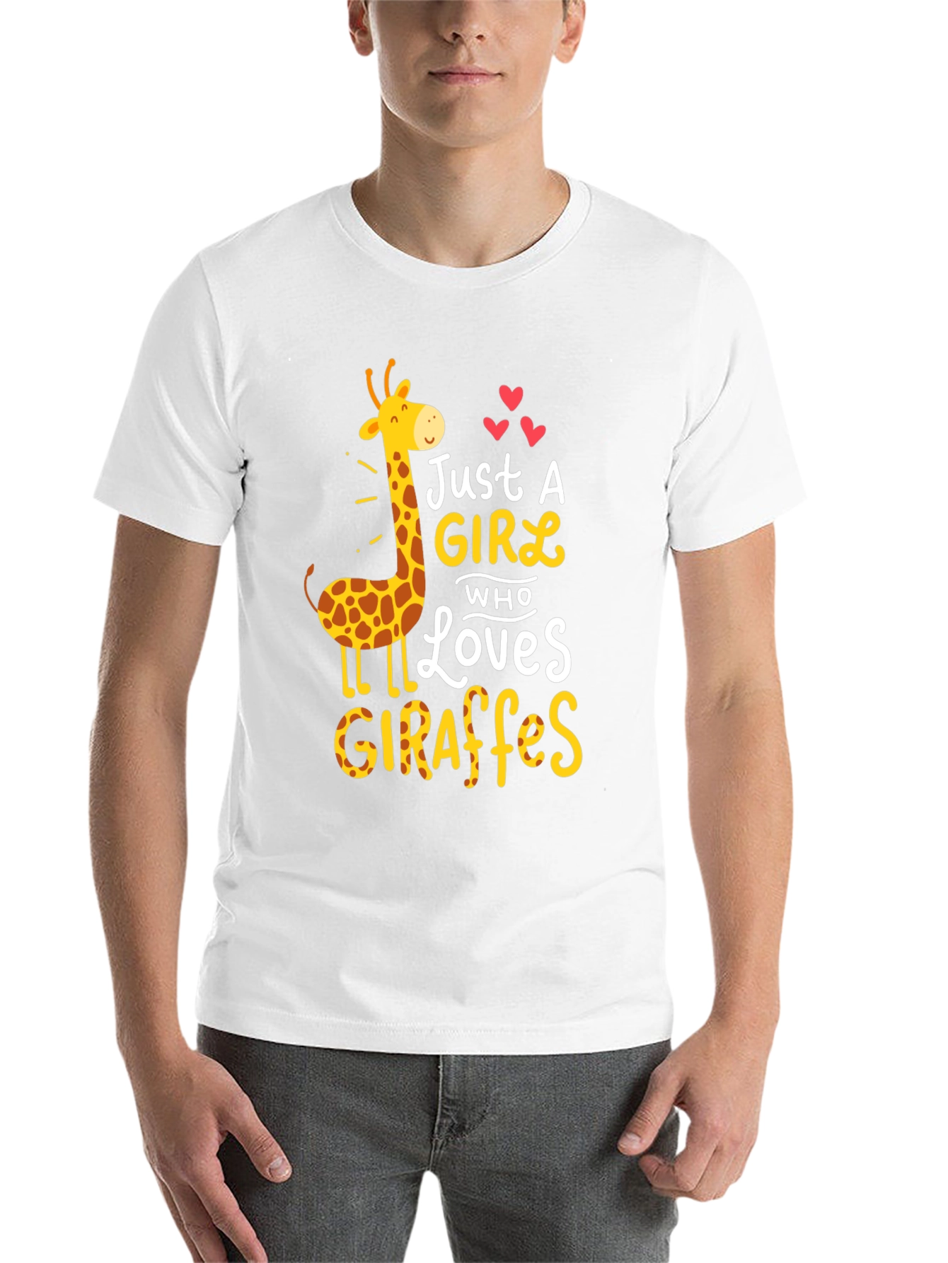 Black Just a Girl Who Loves Giraffes T-Shirt view 14