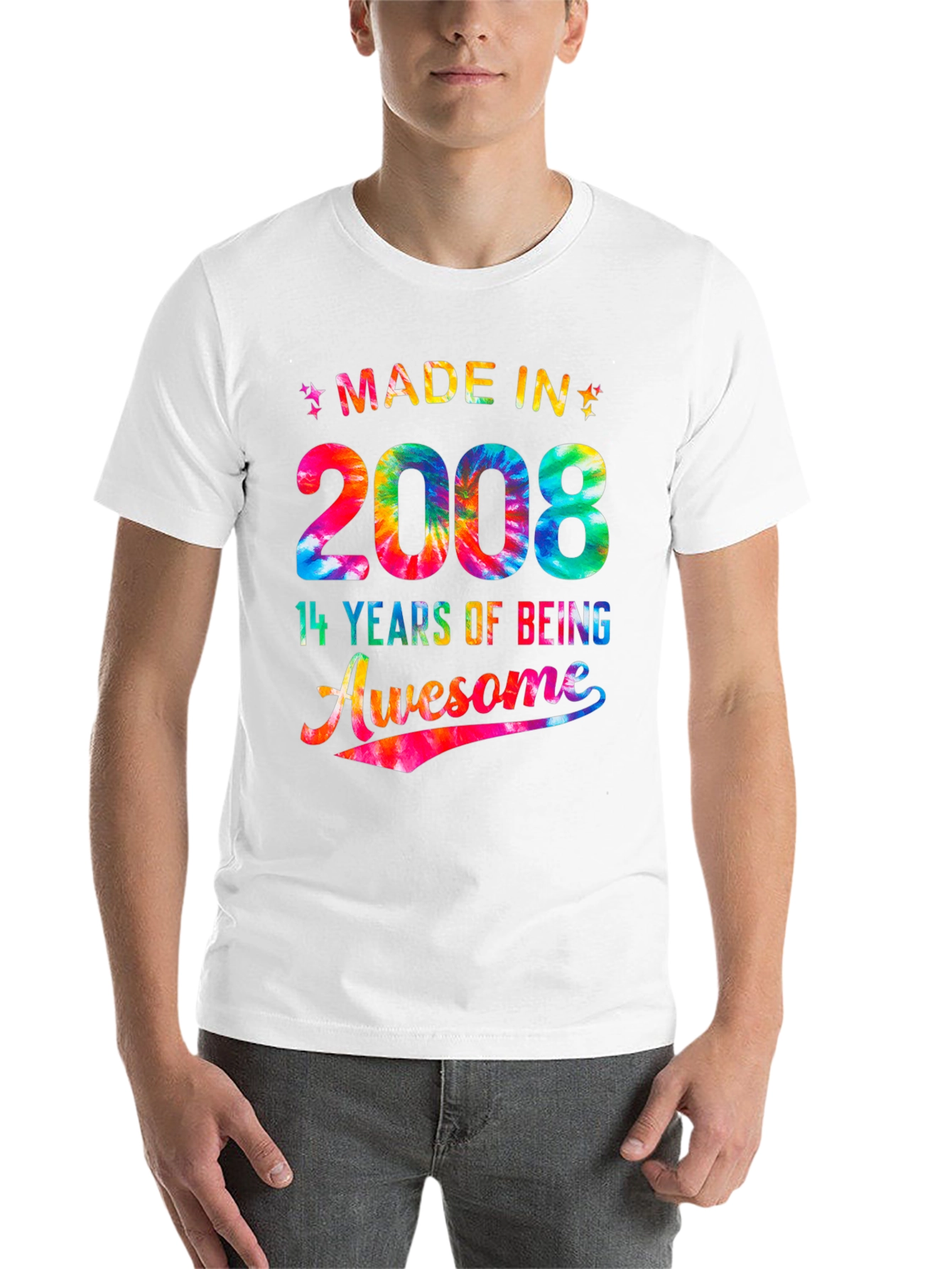 Black Made in 2008 - 14 Years of Being Awesome T-Shirt view 14