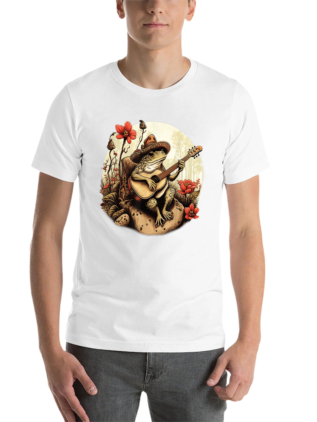 Black Frog Guitarist T-Shirt - Musical Amphibian Design view 14