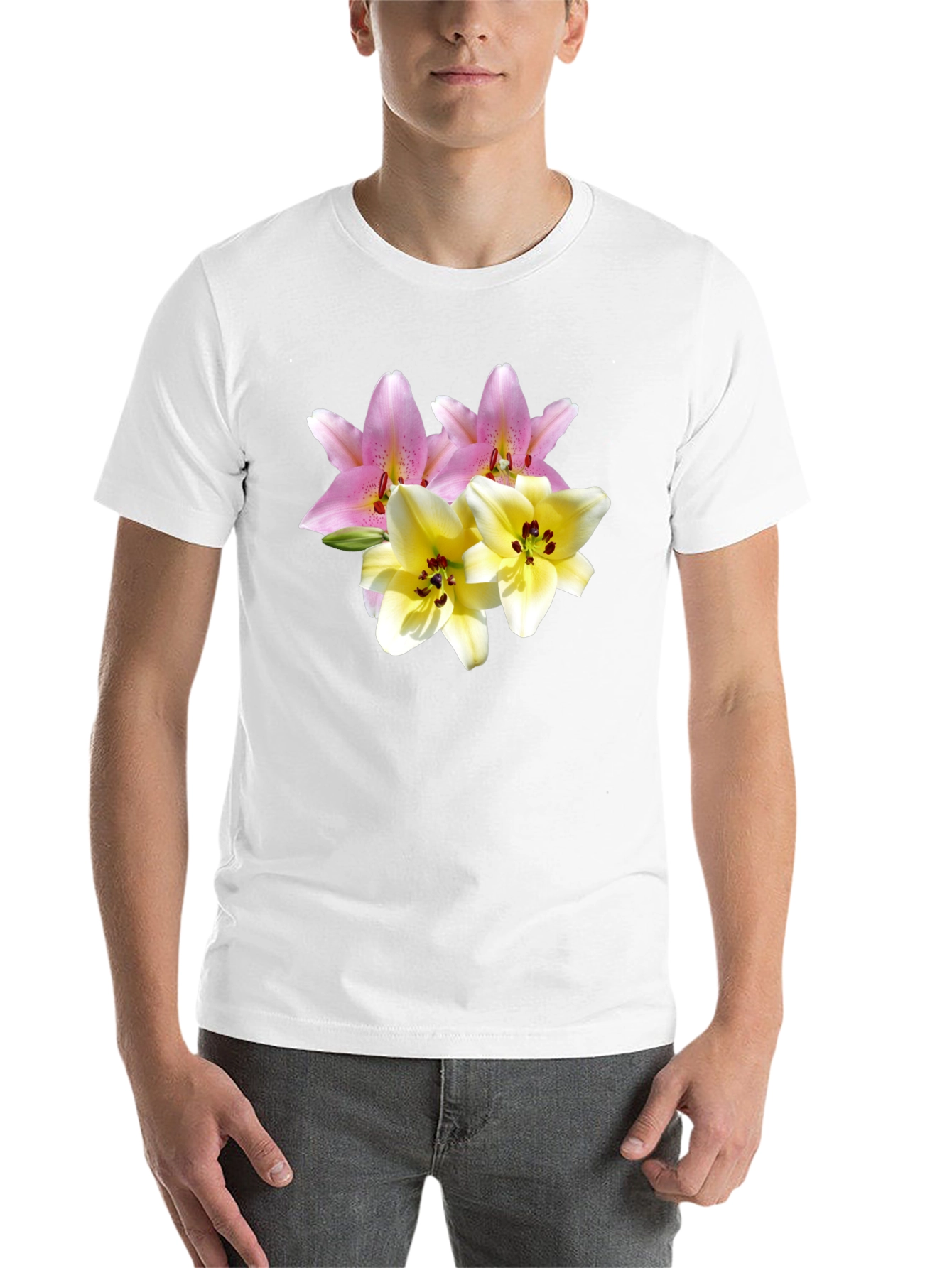 Black Floral Print Tee - Lily Design view 14
