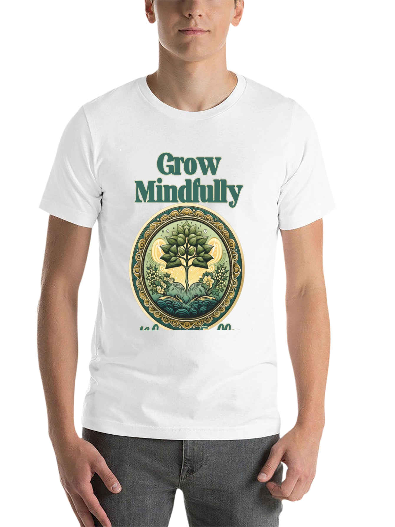 Black Grow Mindfully Tree Graphic Tee view 14