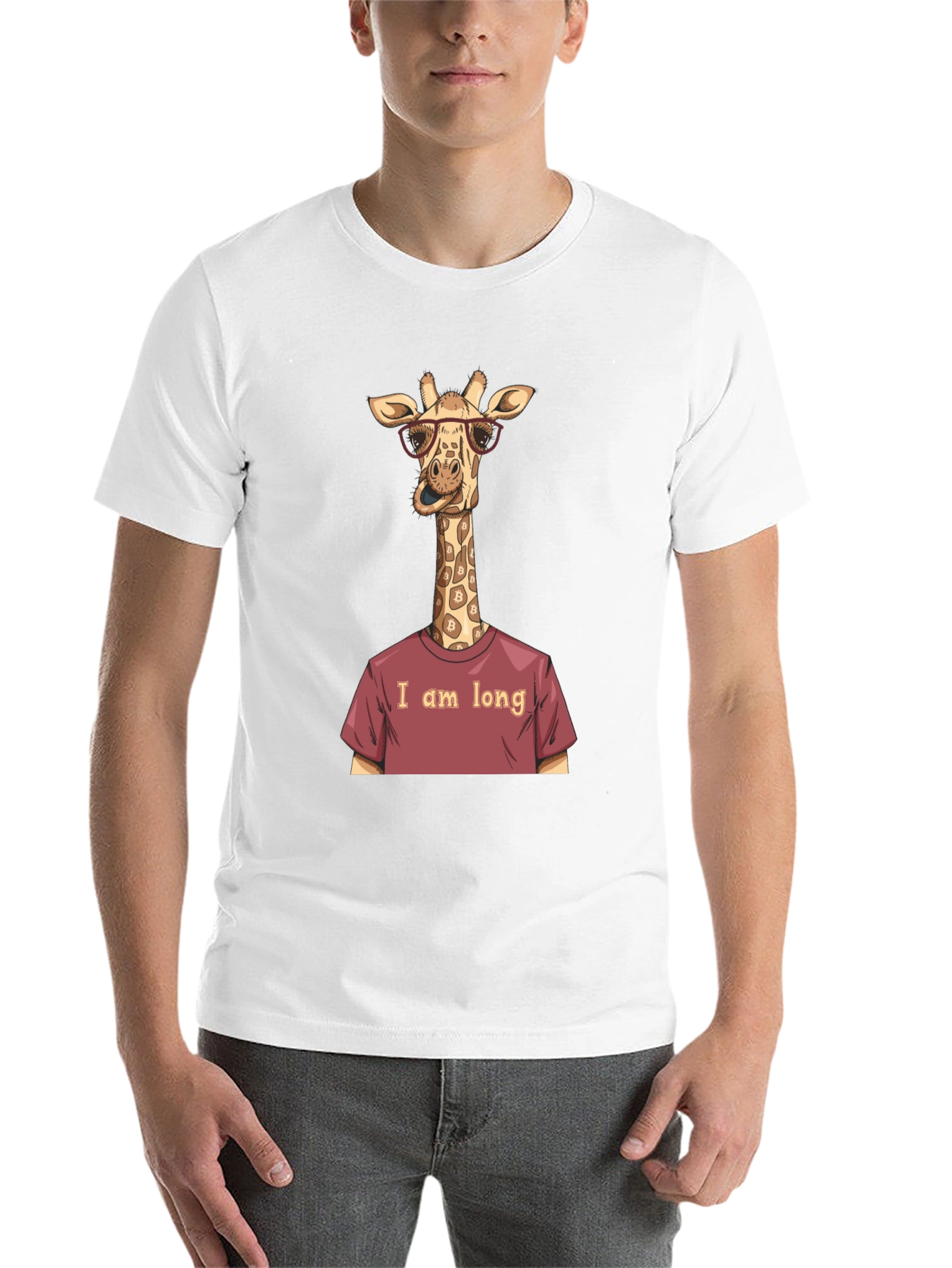 Black Funny Giraffe Bitcoin Investor T-Shirt view 14