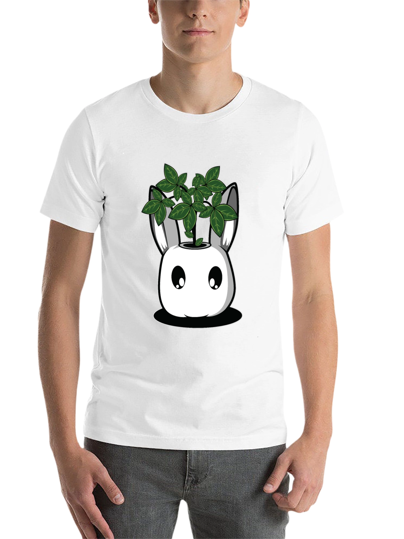 Black Bunny Planter Graphic Tee - Black Cotton Blend view 14