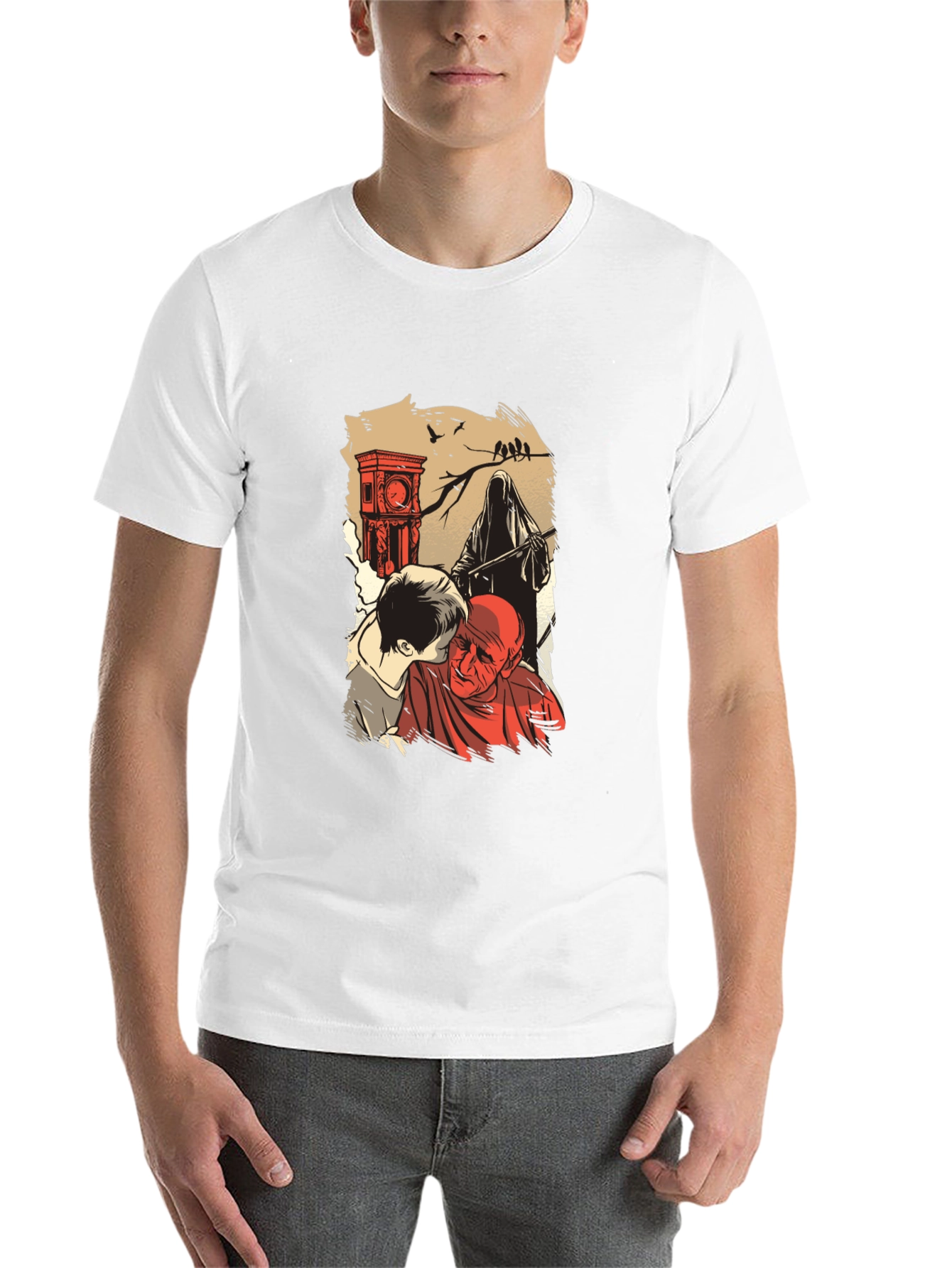 Black Grim Reaper Graphic T-Shirt - Time & Mortality view 14