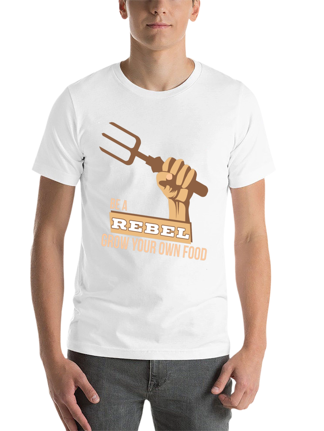 Black Be A Rebel Grow Your Own Food T-Shirt view 14