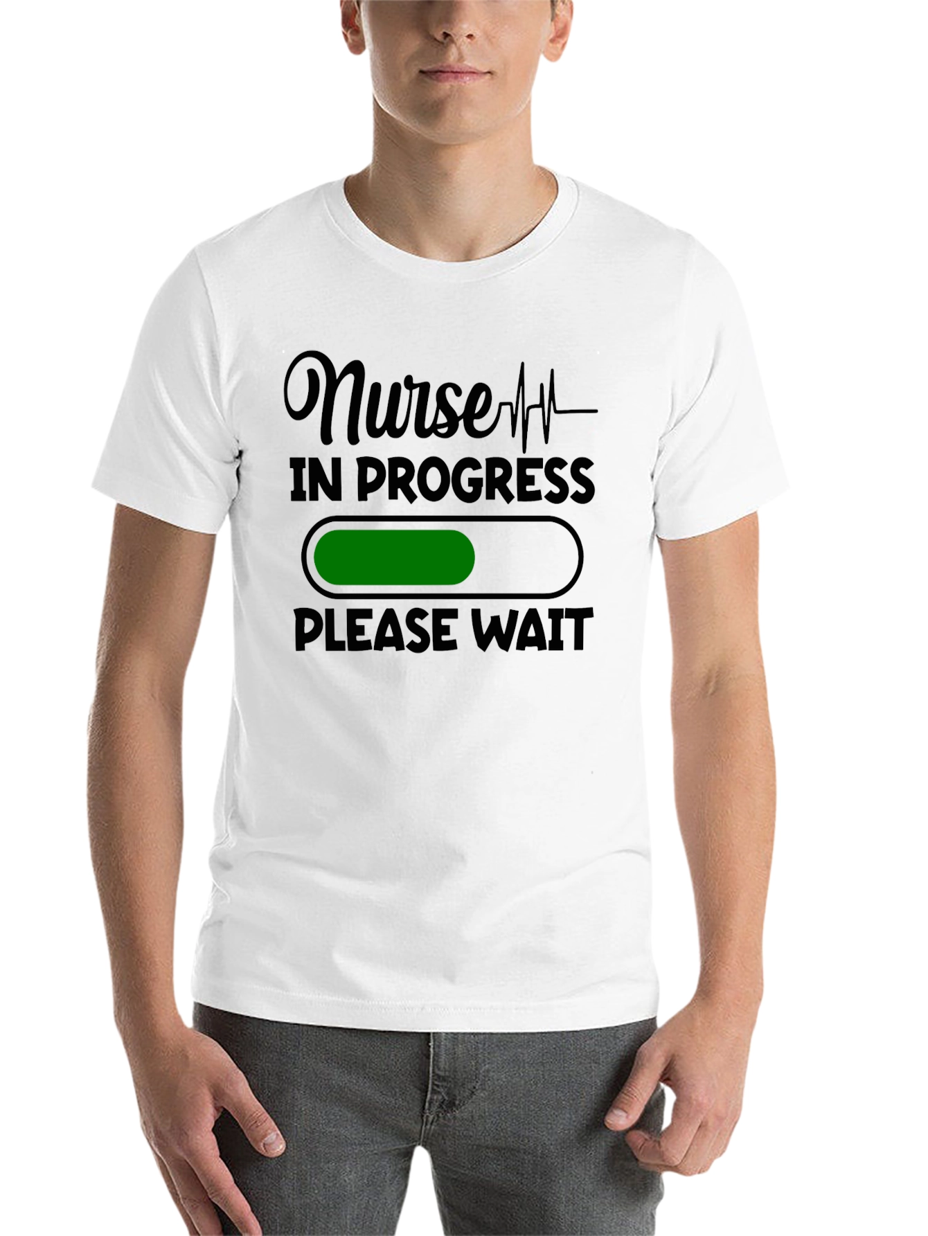 Black Nurse in Progress T-Shirt - Please Wait Funny Nursing Tee view 14