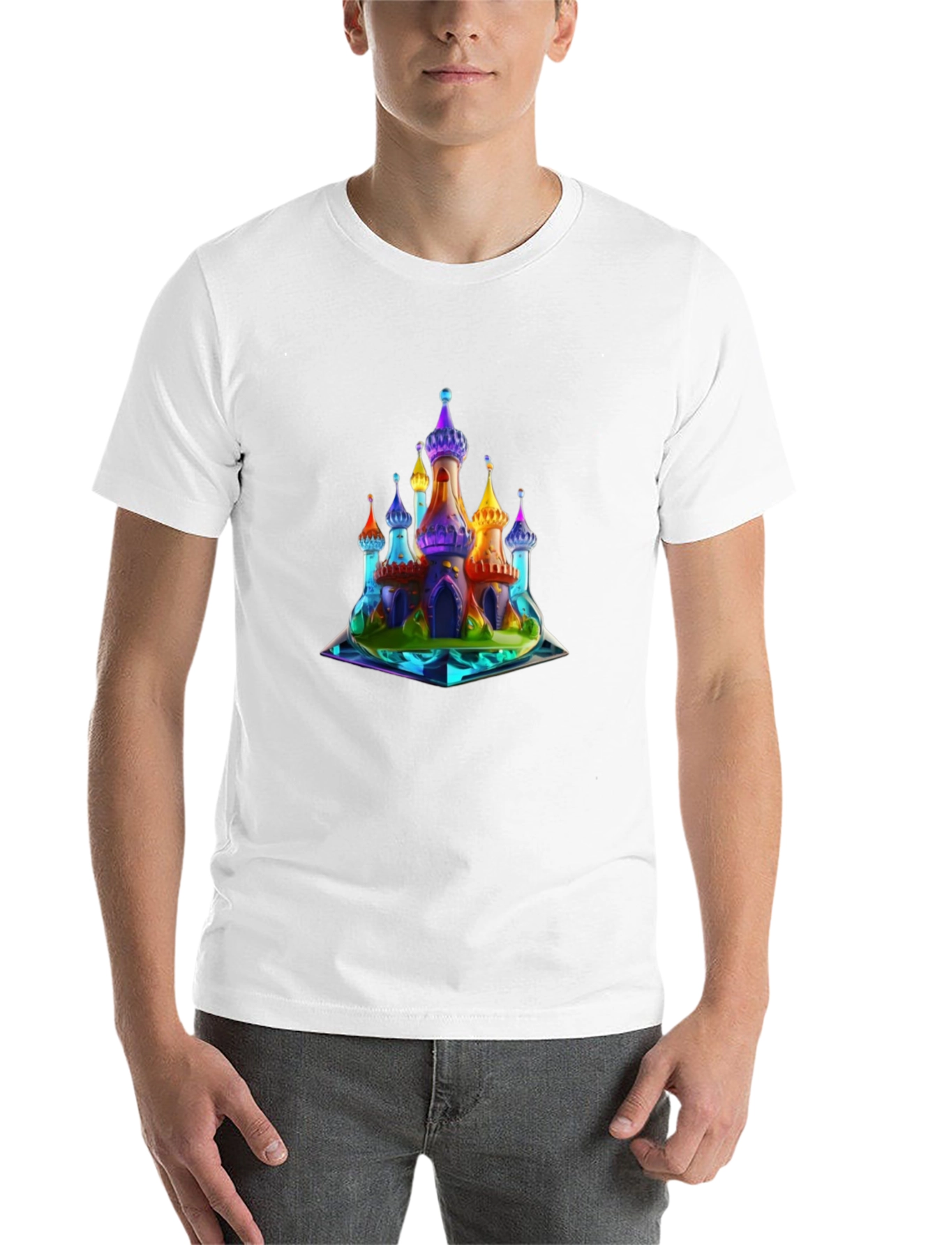 Black Rainbow Castle Graphic T-Shirt view 14