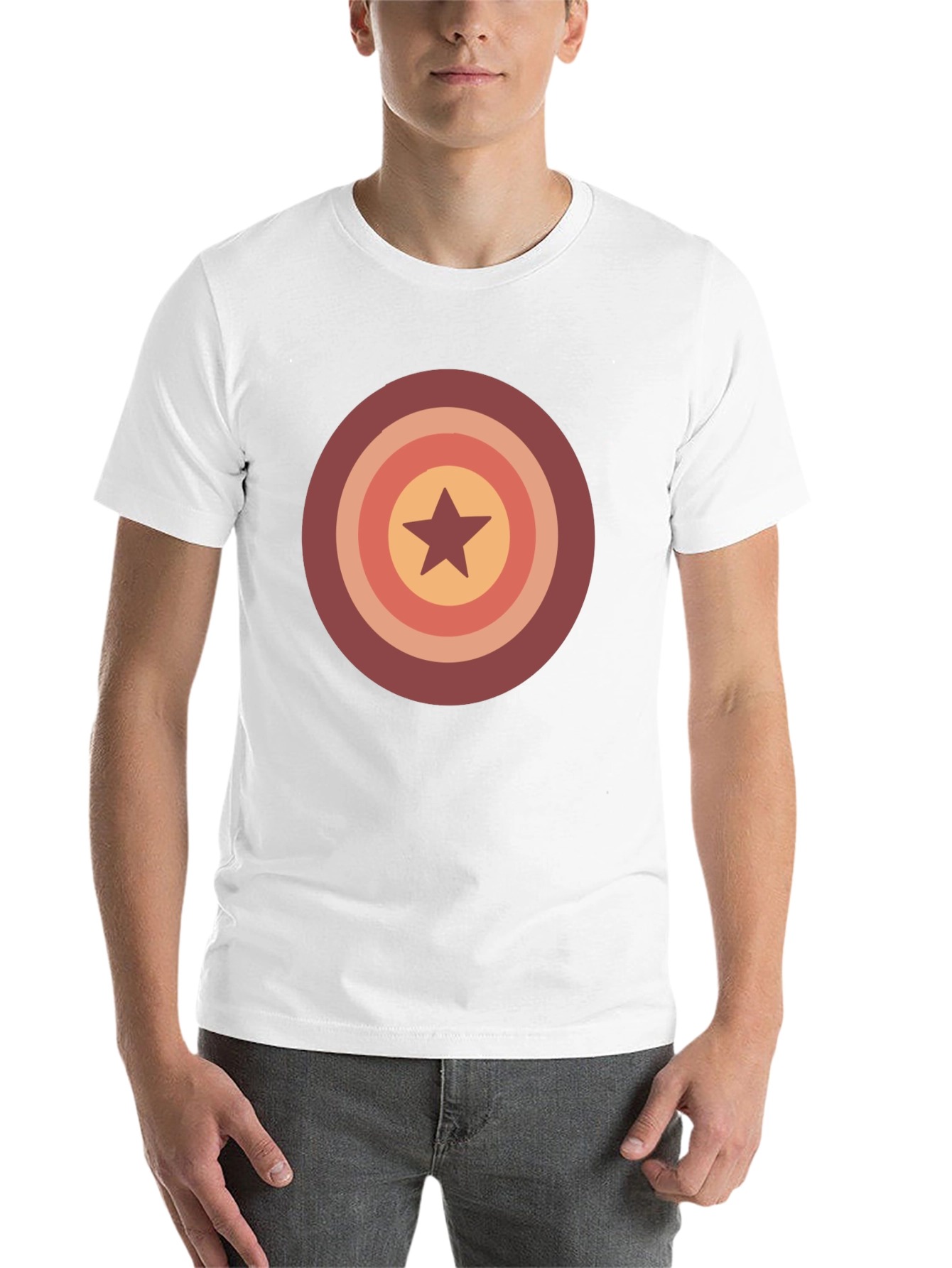 Black Retro Star Target Graphic Tee - Casual Wear view 14