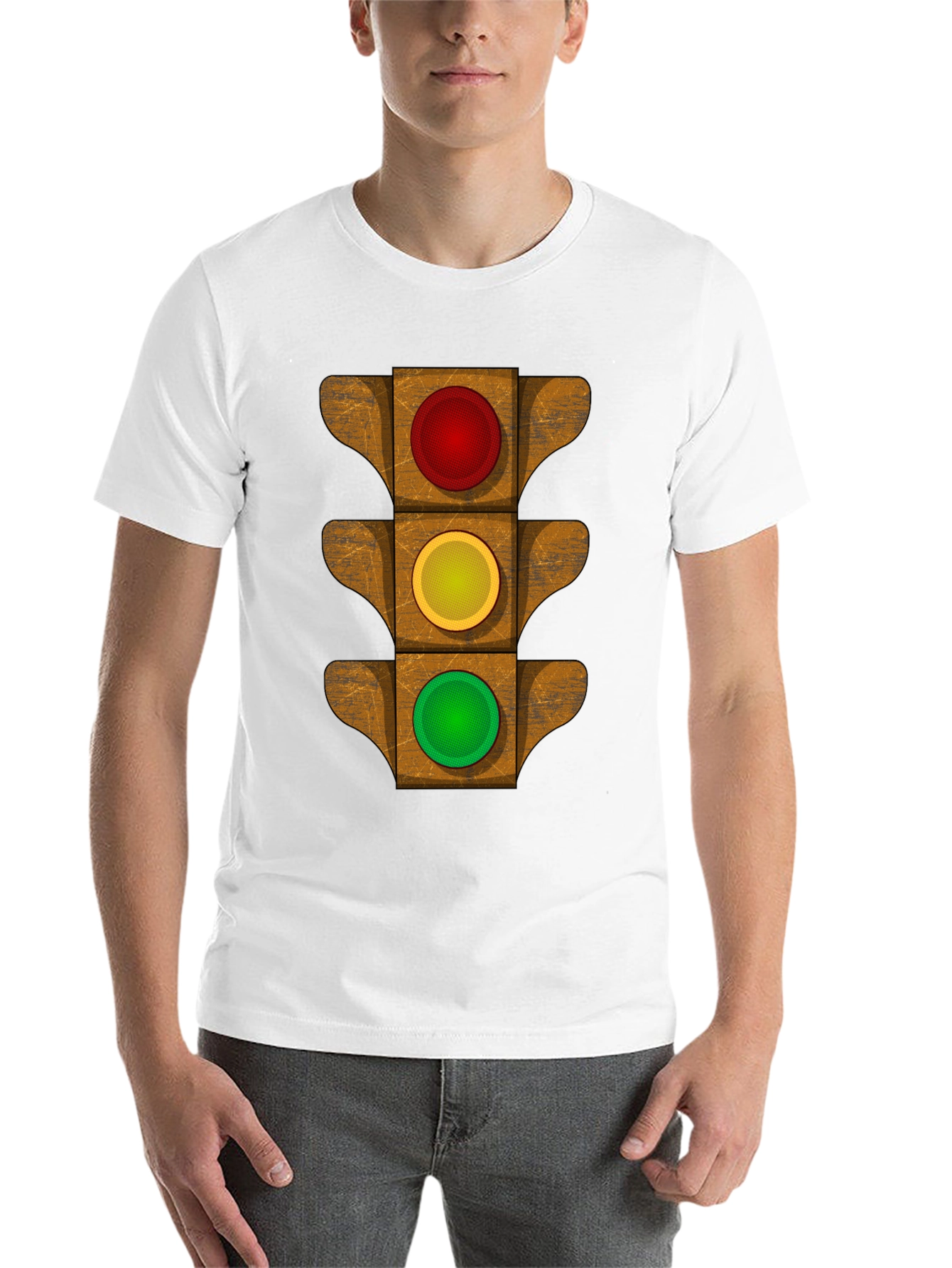 Black Traffic Light Graphic Tee - Novelty Design view 14