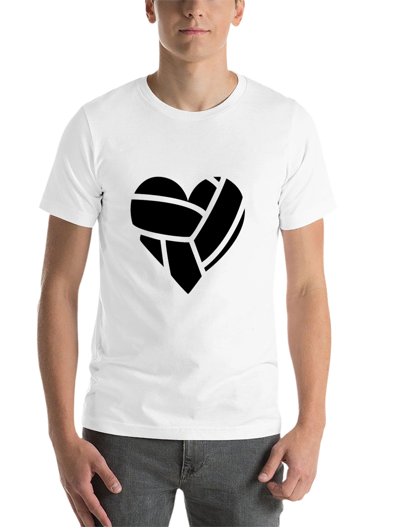 Black Heart Volleyball T-Shirt - Black Graphic Tee view 14