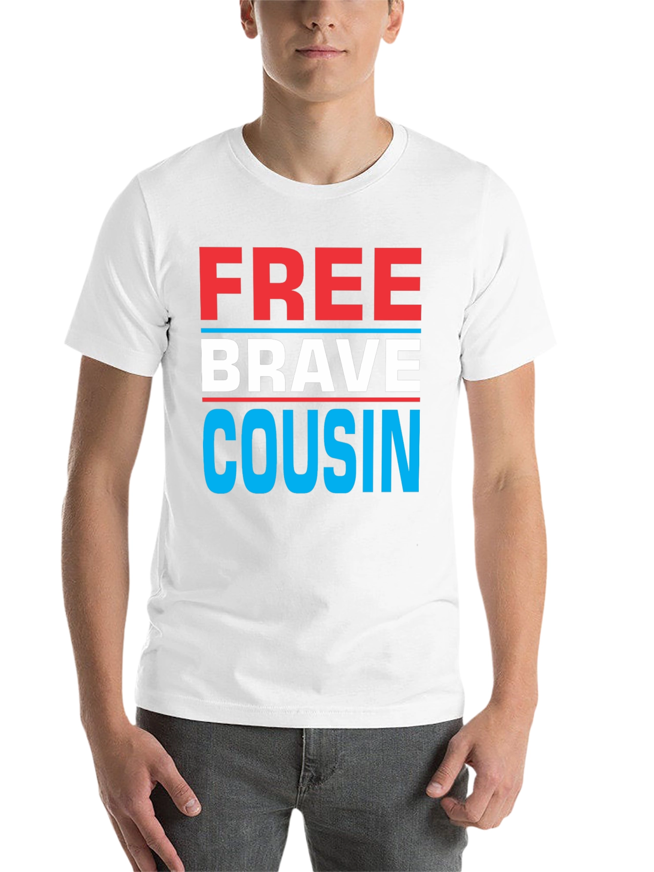 Black Free Brave Cousin T-Shirt - Patriotic Family Tee view 14