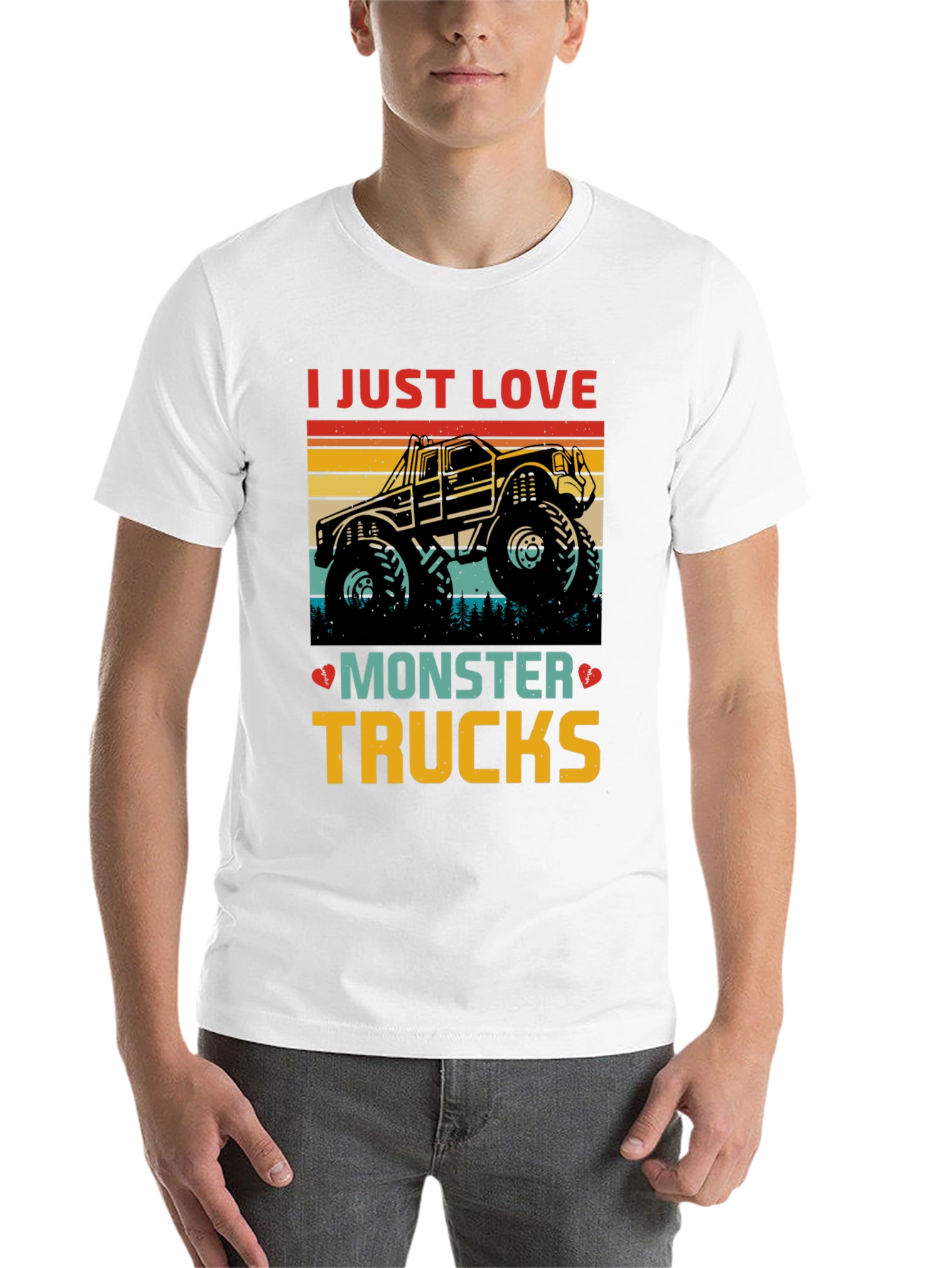 Black Monster Truck Lover Graphic T-Shirt view 14