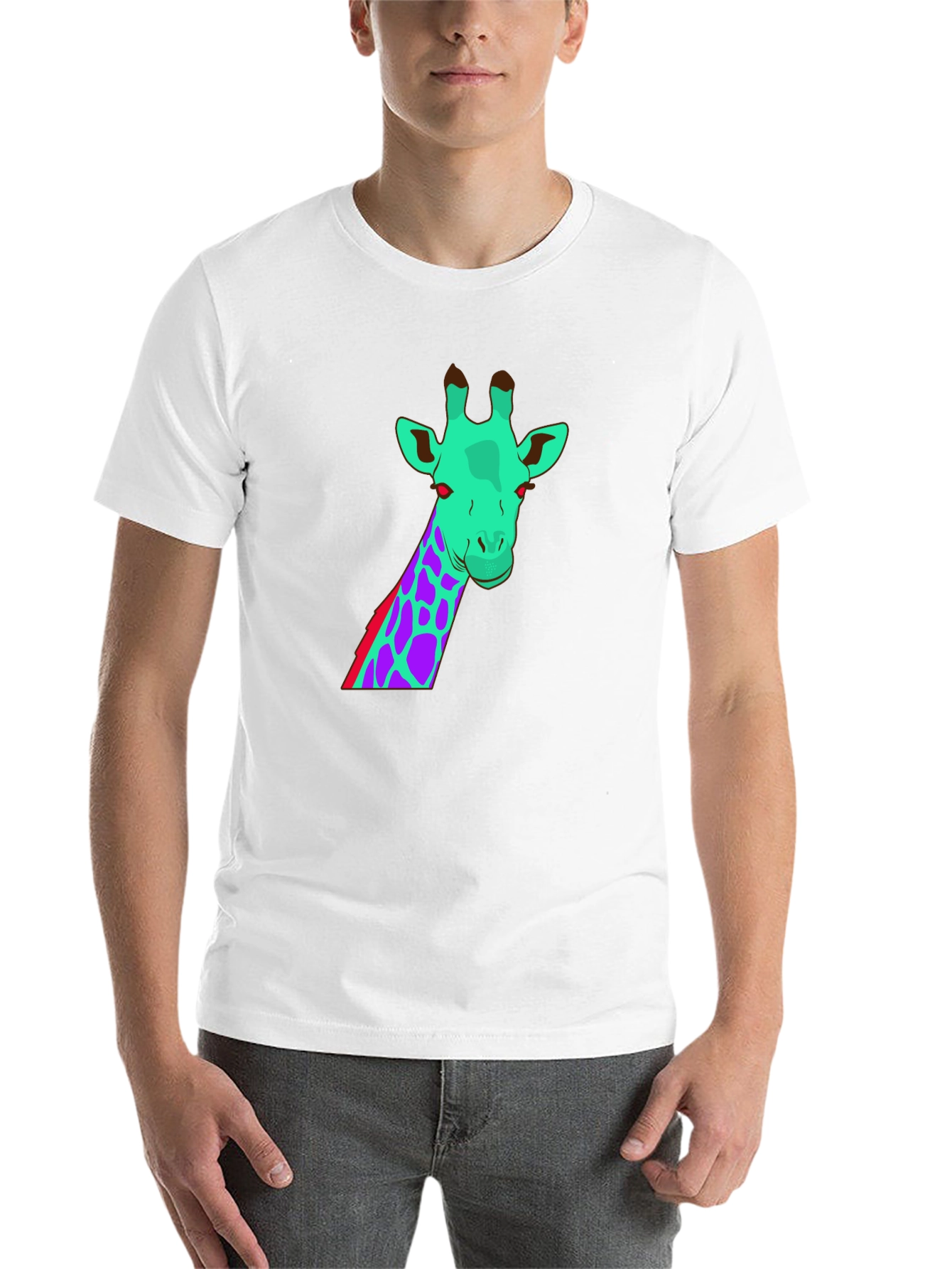 Black Funky Giraffe Graphic Tee - Unique Design view 14