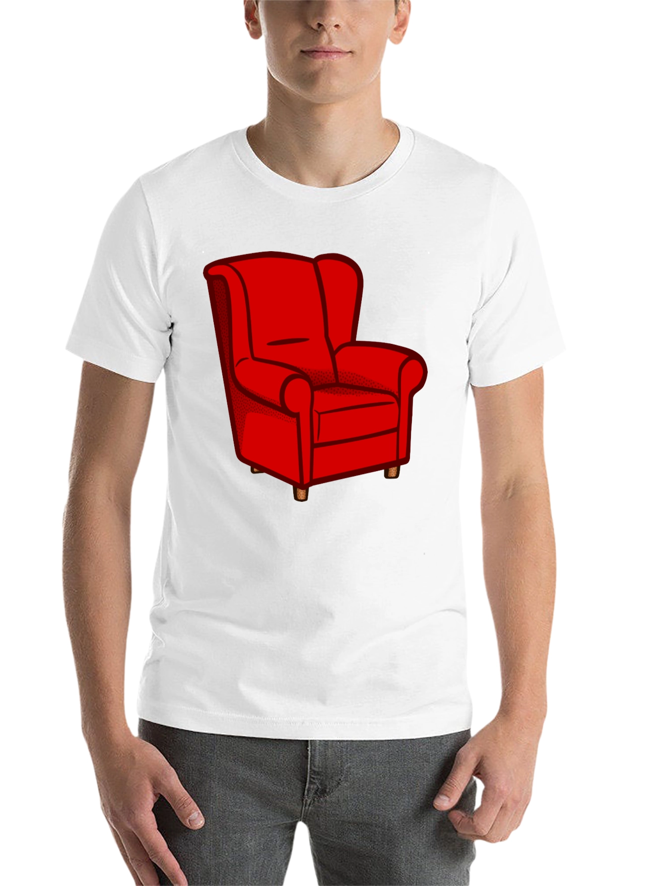 Black Red Chair Graphic Tee - Stylish Comfort view 14