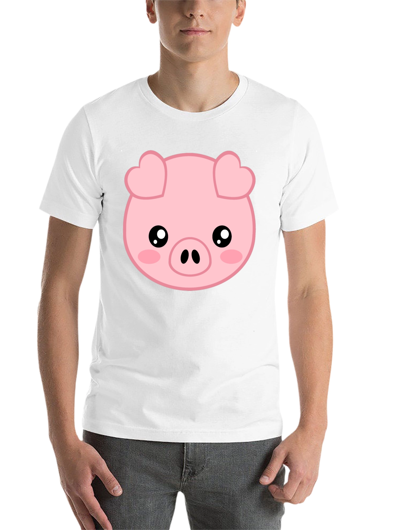 Black Cute Pig Graphic Tee - Black view 14