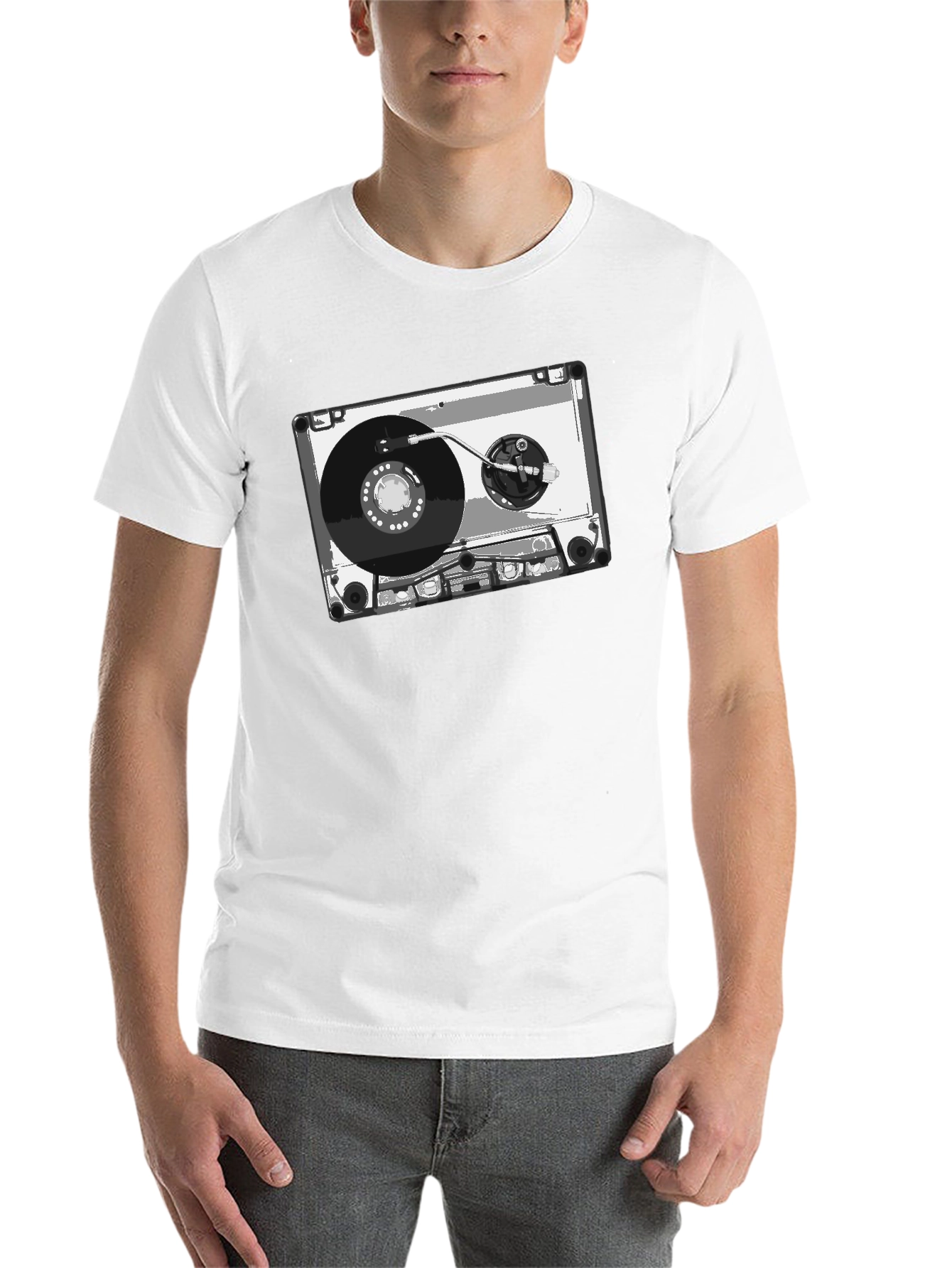 Black Retro Cassette Tape Graphic Tee - Black view 14