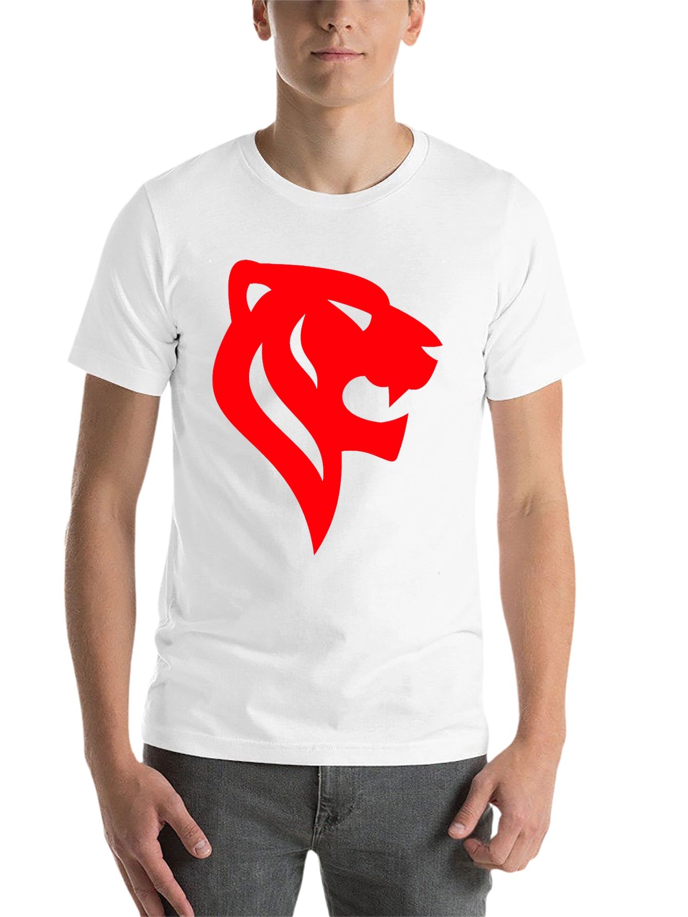 Black Bold Lion Head Graphic Tee - Black view 14