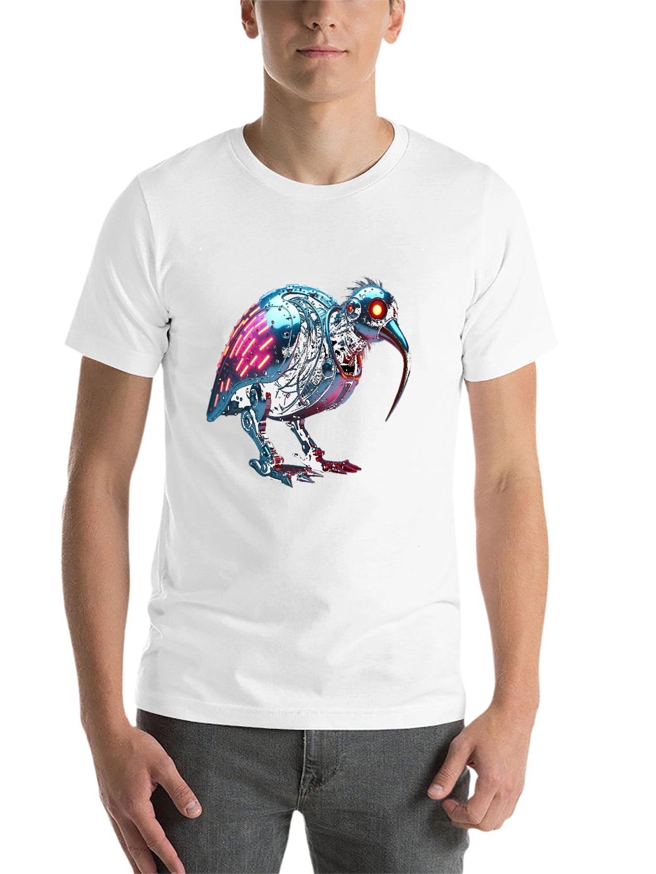 Black Robotic Kiwi Bird Graphic Tee view 14