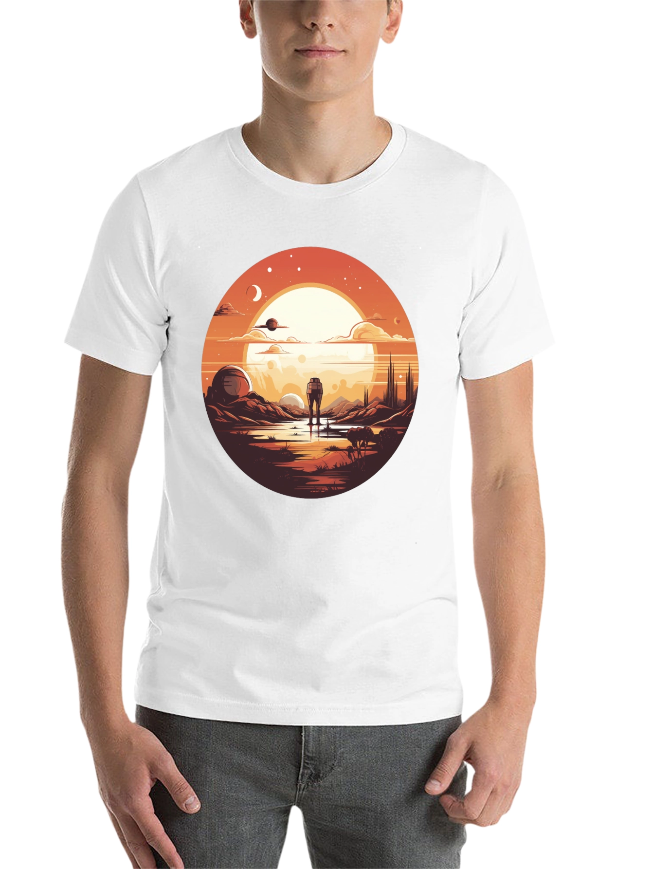 Black Sci-Fi Landscape Graphic Tee view 14
