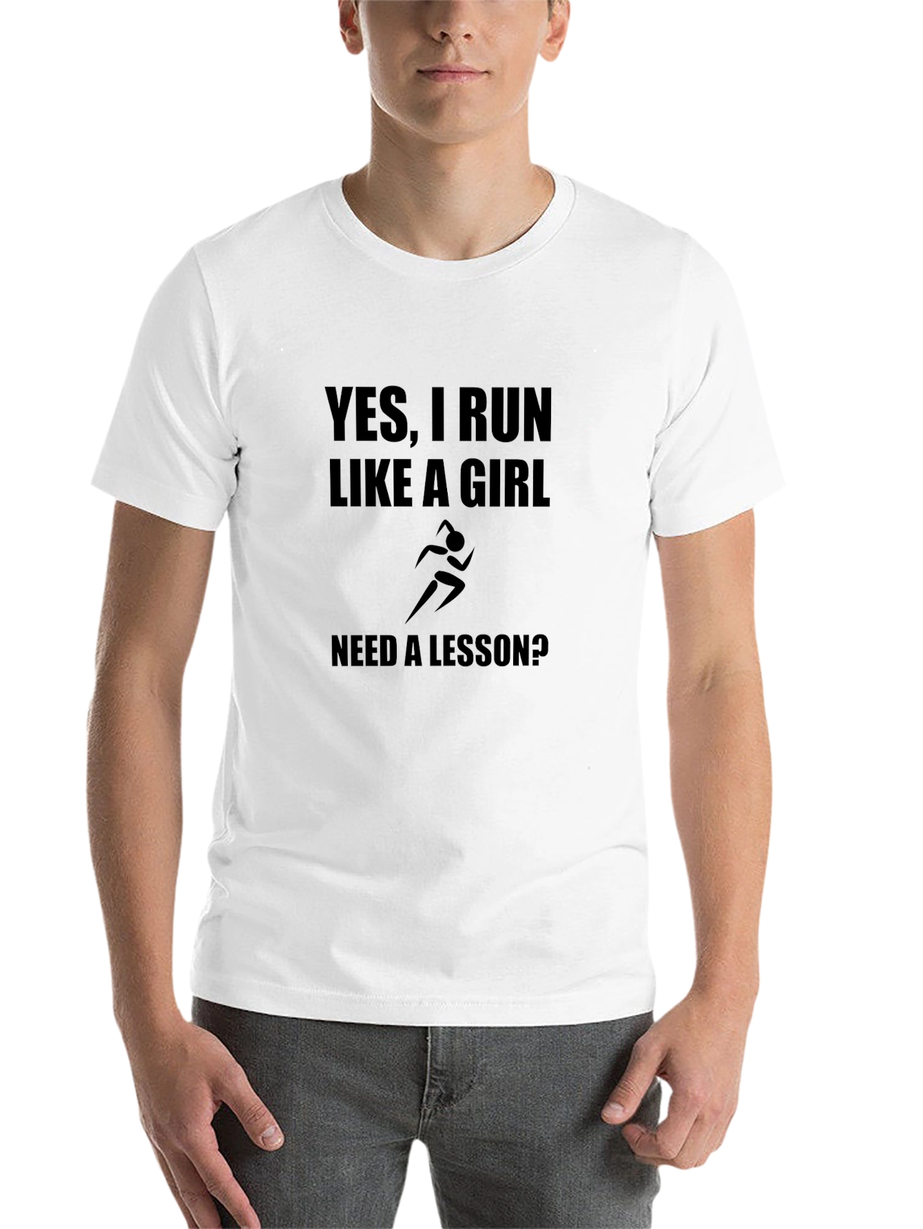 Black Yes, I Run Like a Girl T-Shirt view 14