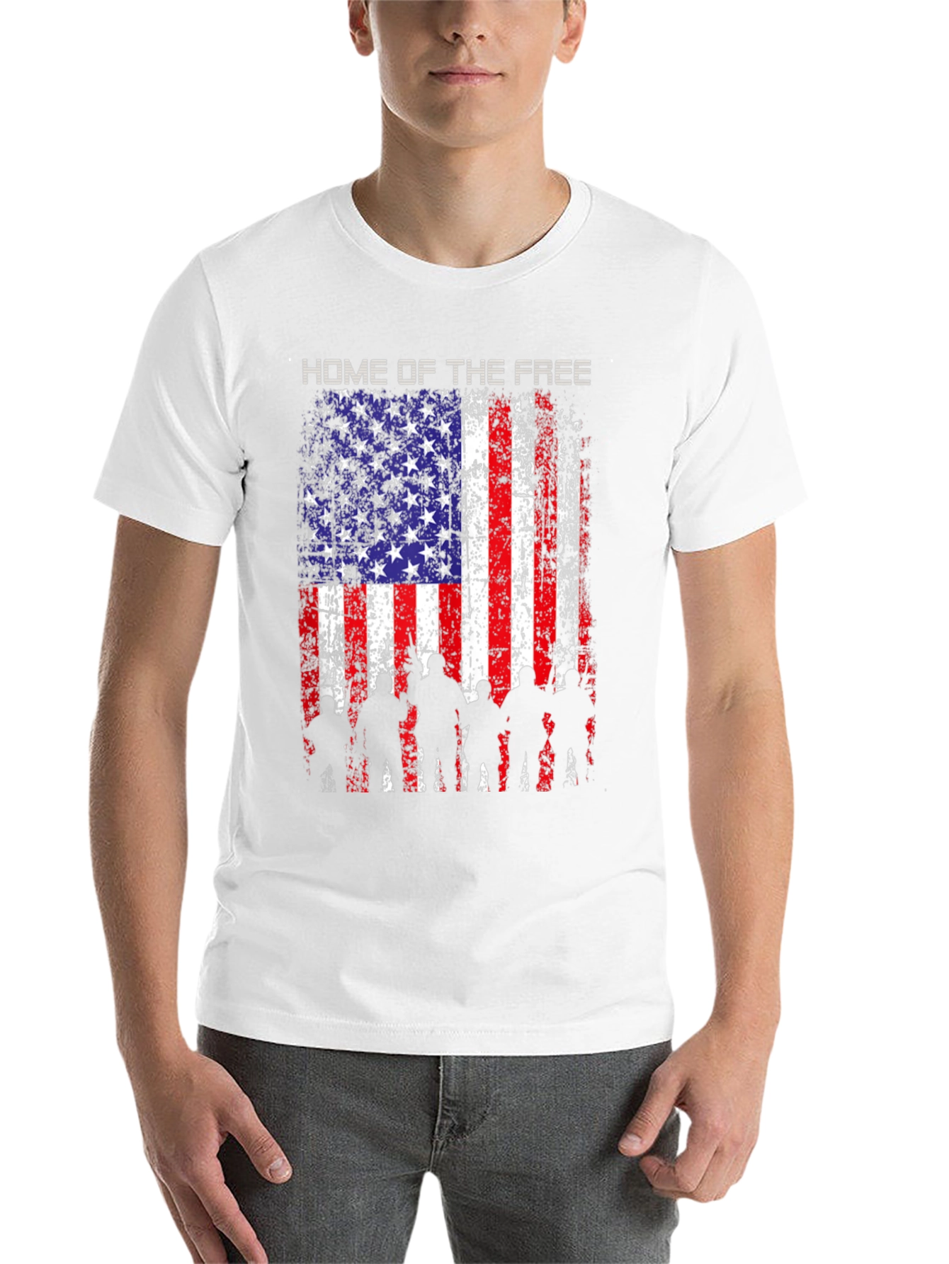 Black Home of the Free American Flag T-Shirt view 14