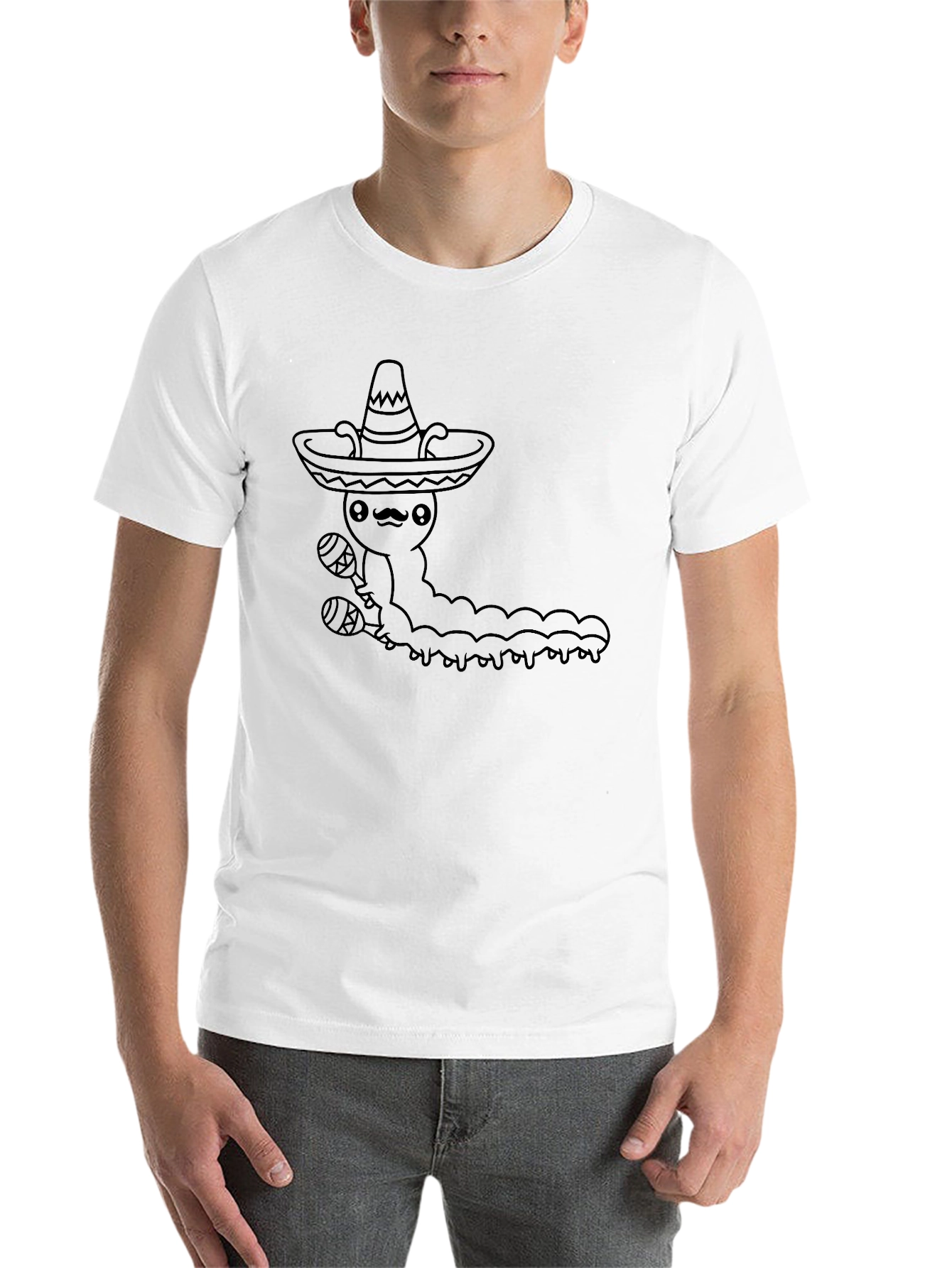 Black Mexican Caterpillar T-Shirt - Fun Graphic Tee view 14