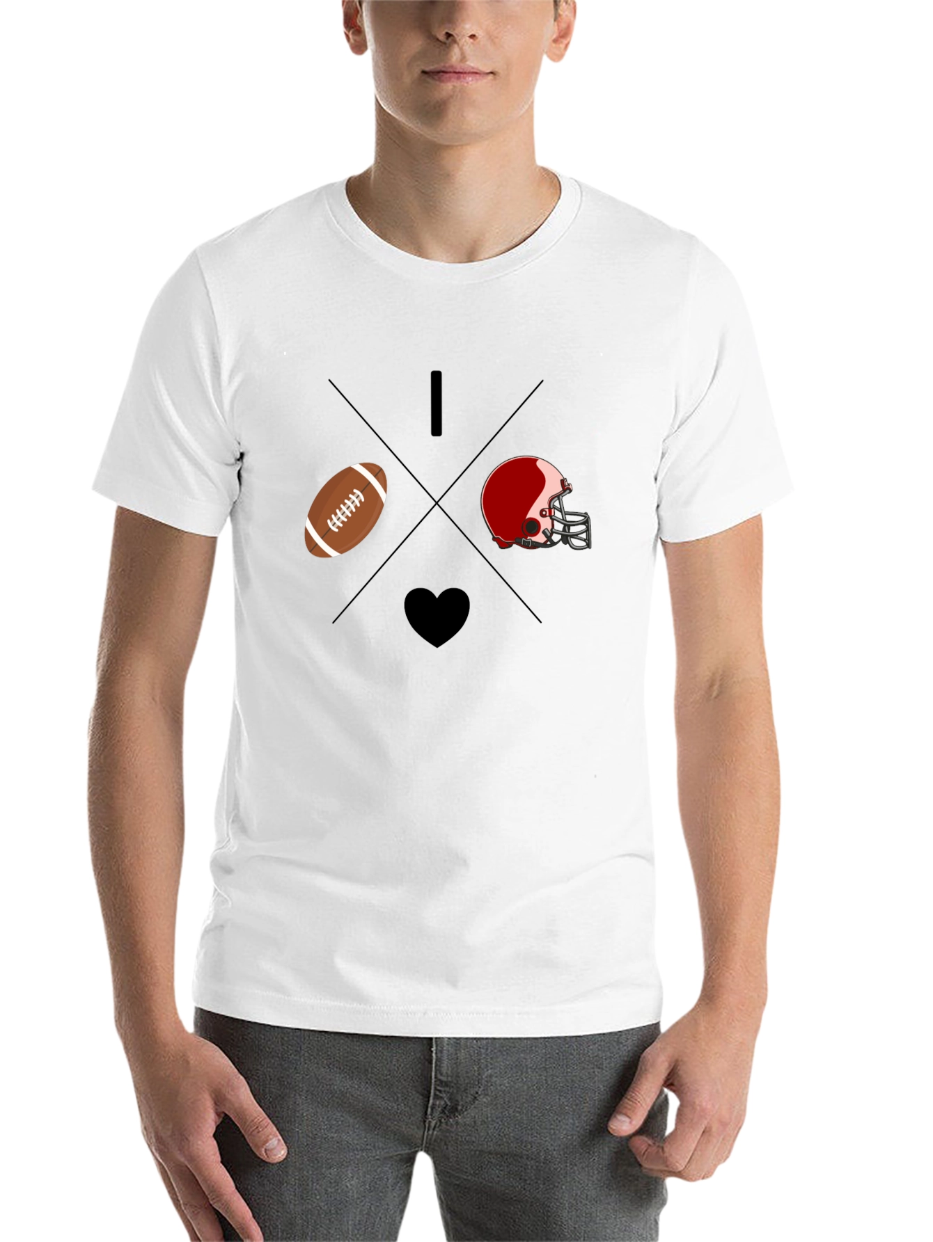 Black I Love Football T-Shirt view 14