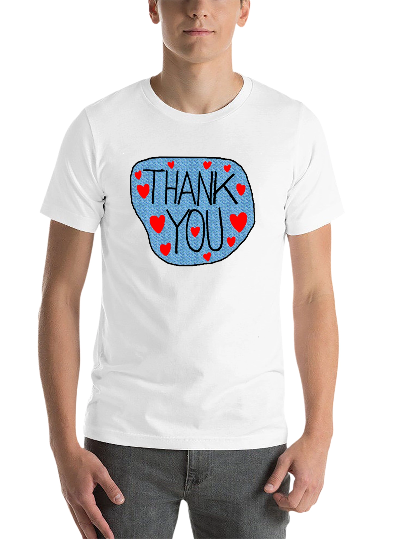 Black Thank You Hearts Graphic Tee - Stylish Casual Comfort view 14