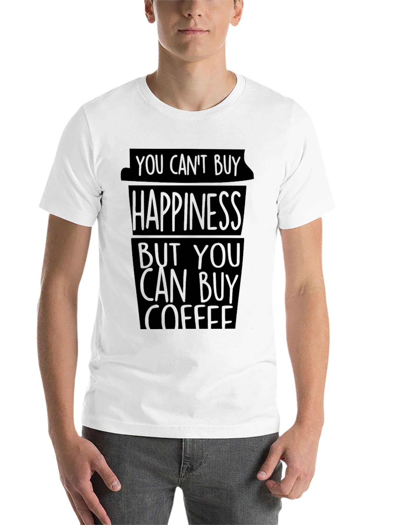 Black Coffee Happiness T-Shirt - You Can't Buy Happiness, But Coffee view 14