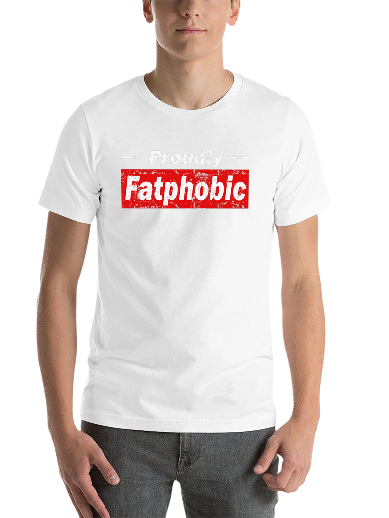 Black Proudly Fatphobic Graphic Tee - Bold Statement Shirt view 14