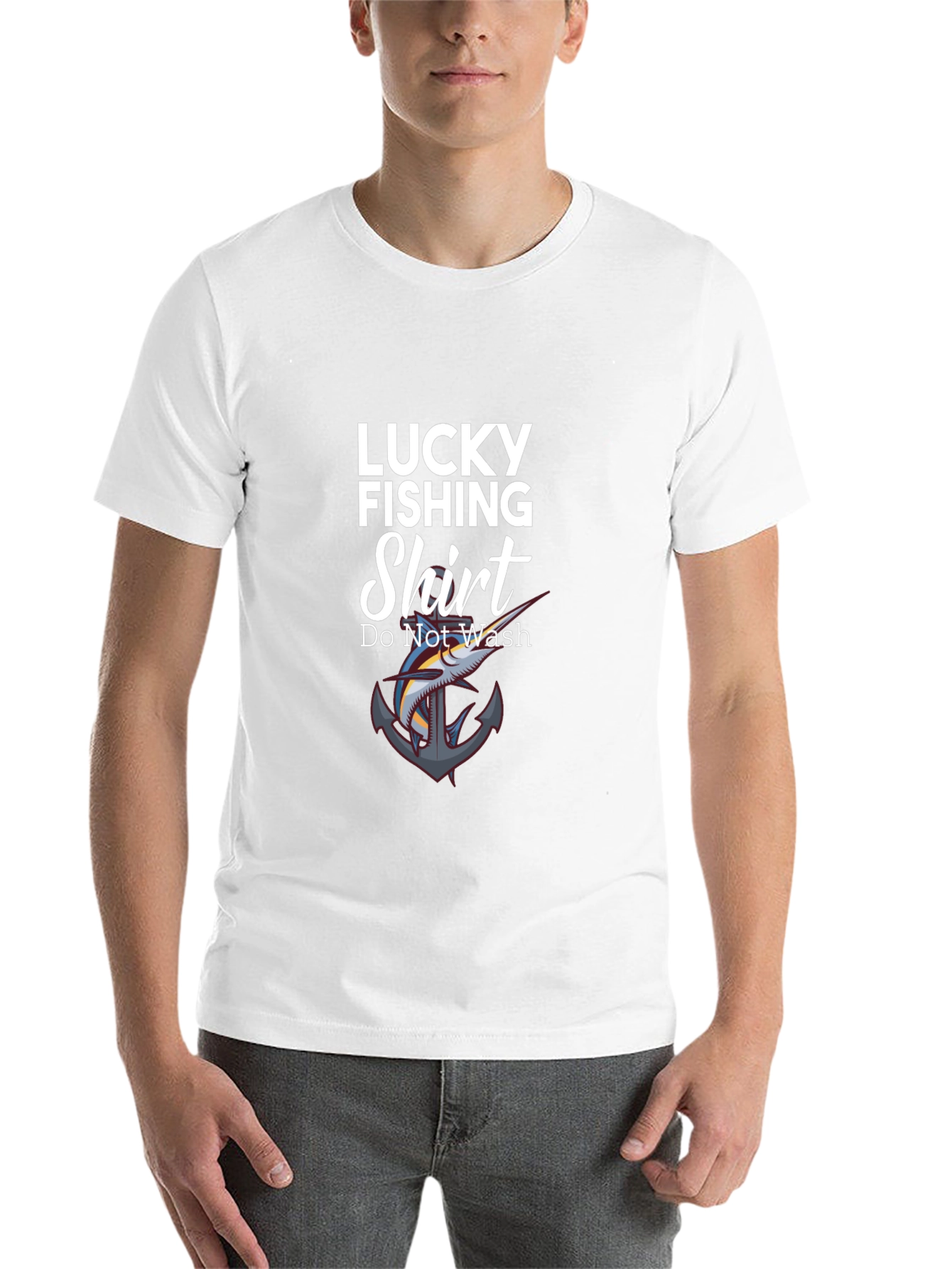 Black Lucky Fishing Shirt - Novelty Graphic Tee view 14