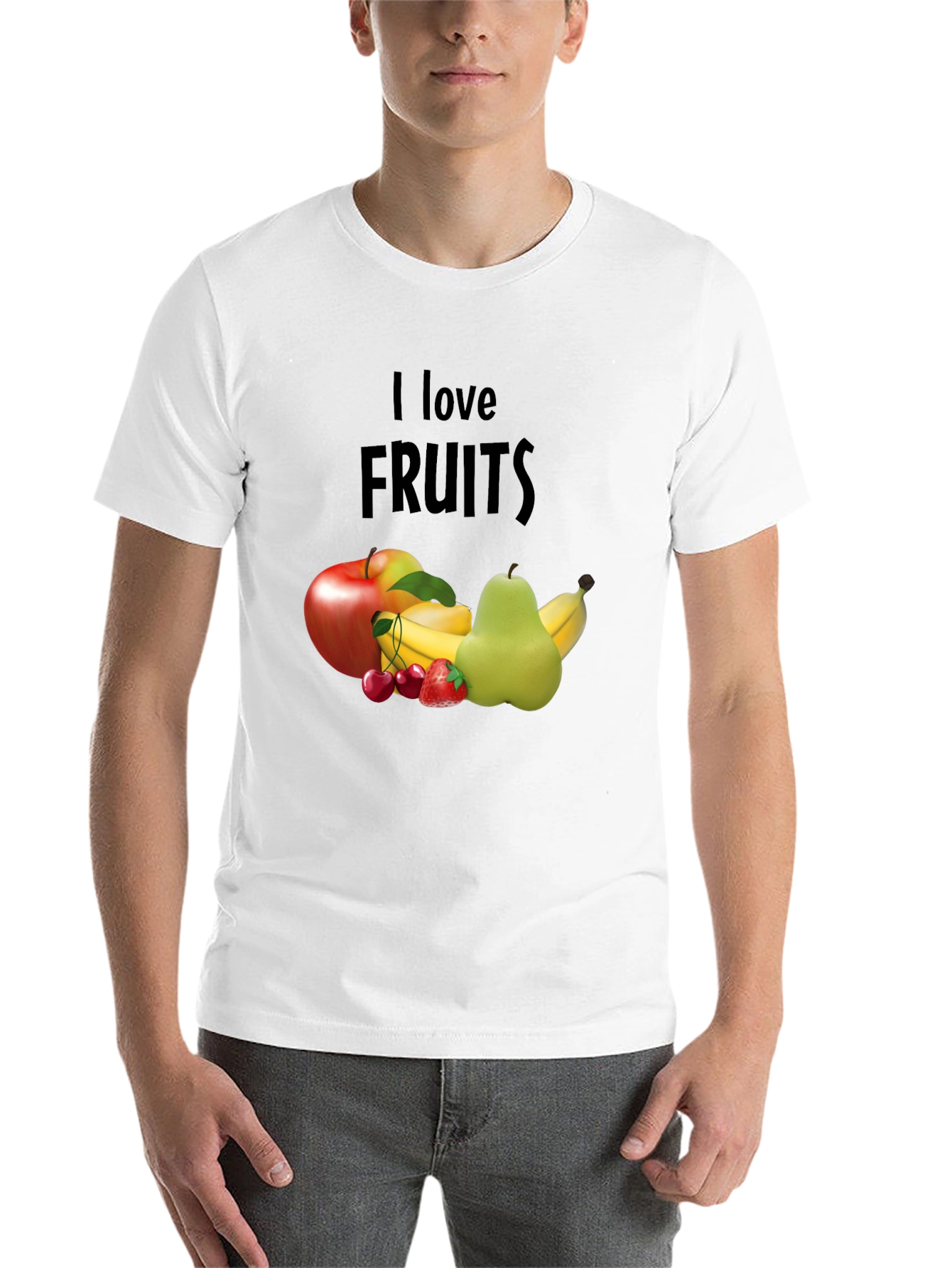 Black I Love Fruits Graphic Tee - Casual Black T-Shirt view 14