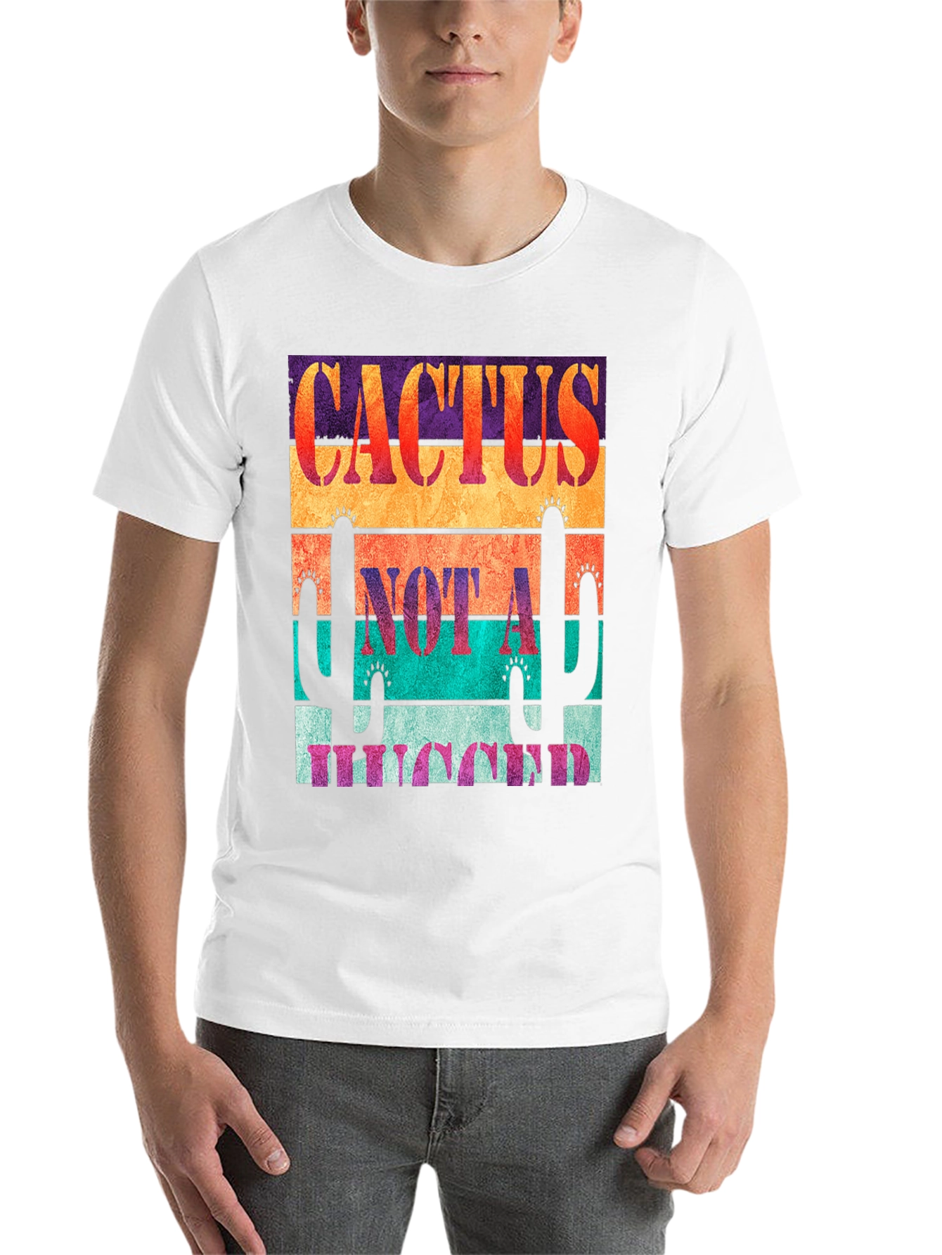 Black Cactus Not A Hugger Graphic Tee view 14