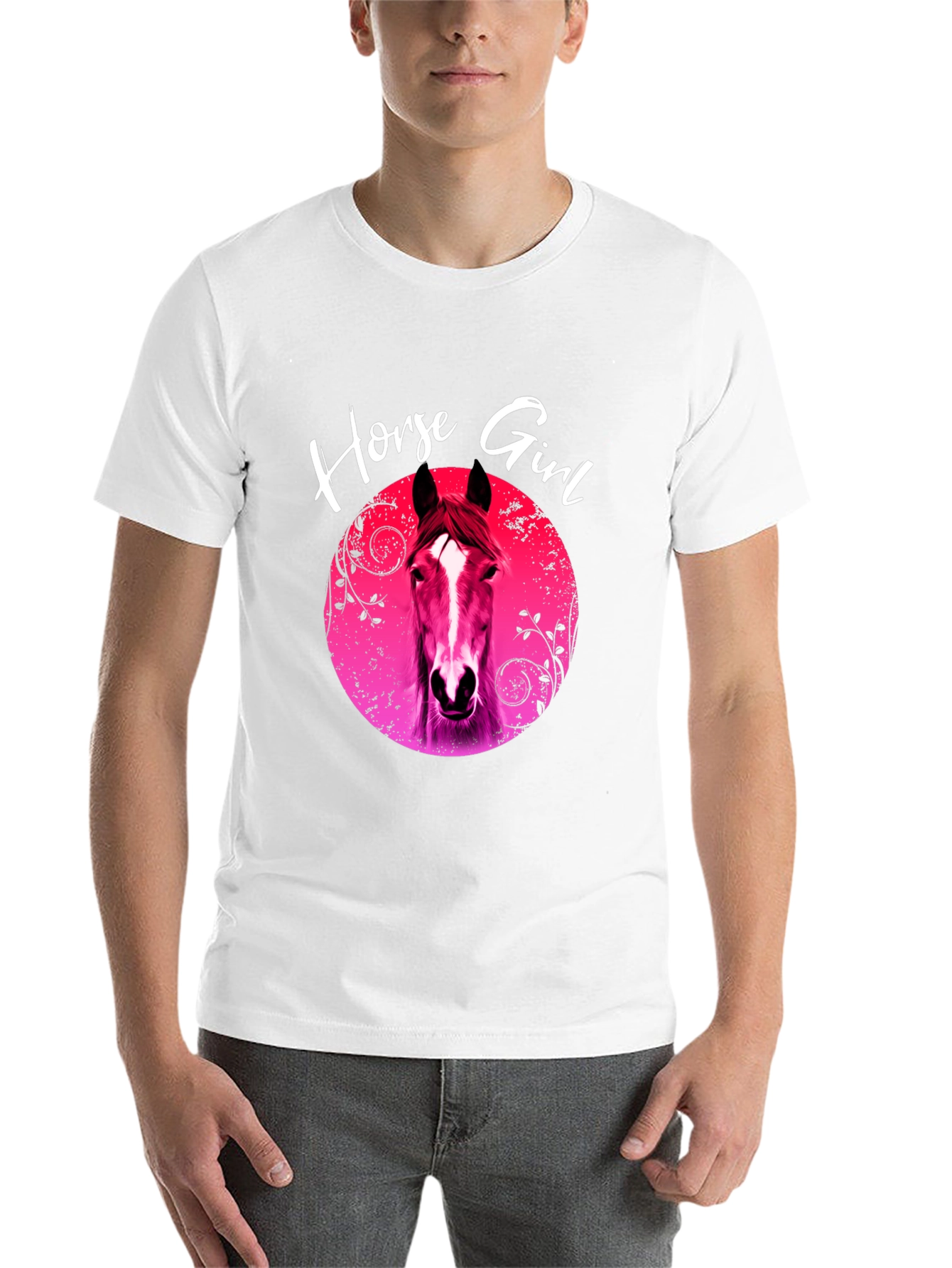Black Horse Girl Graphic Tee - Black Unisex T-Shirt view 14