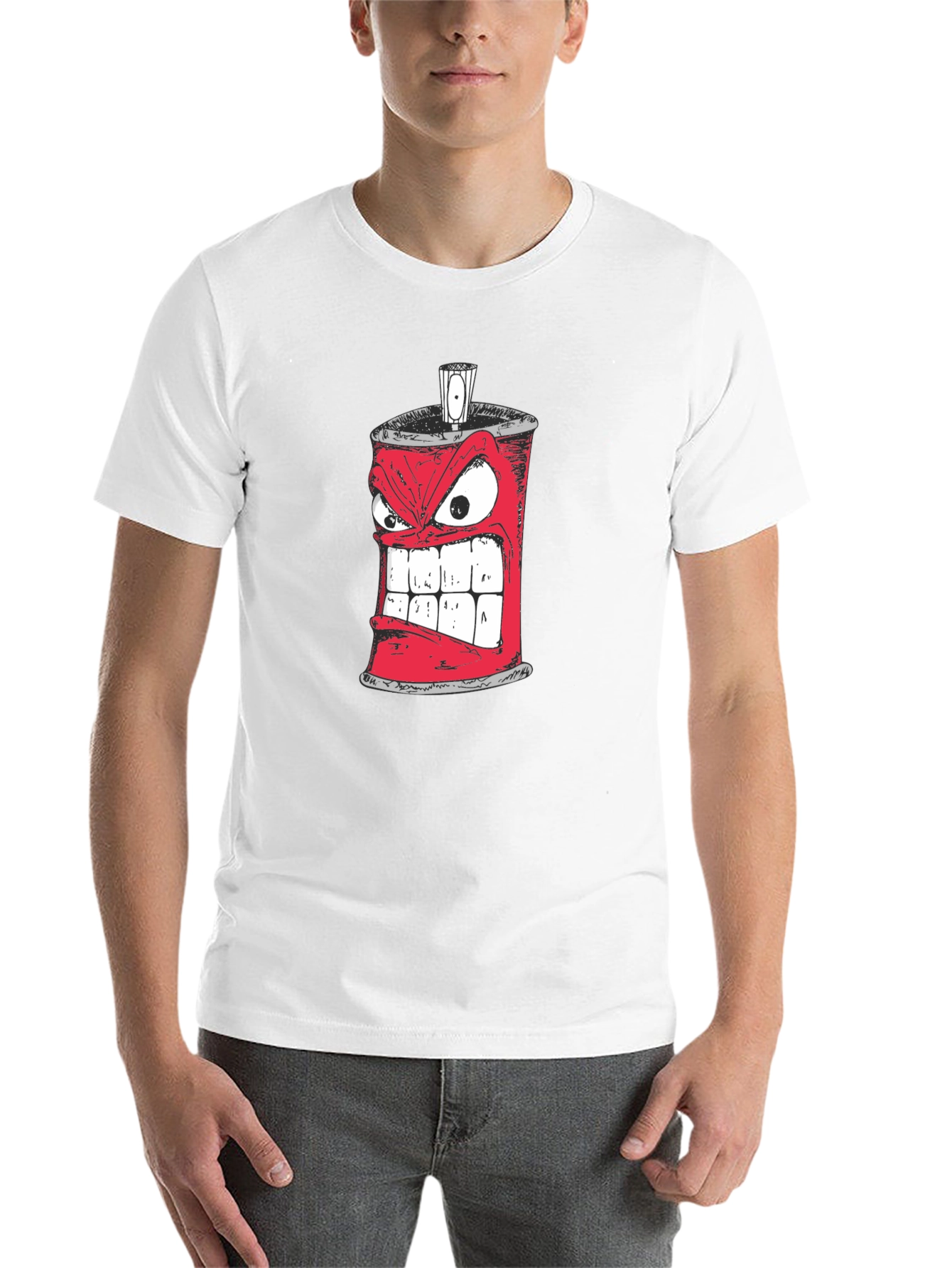 Black Angry Spray Paint Can Graphic Tee view 14